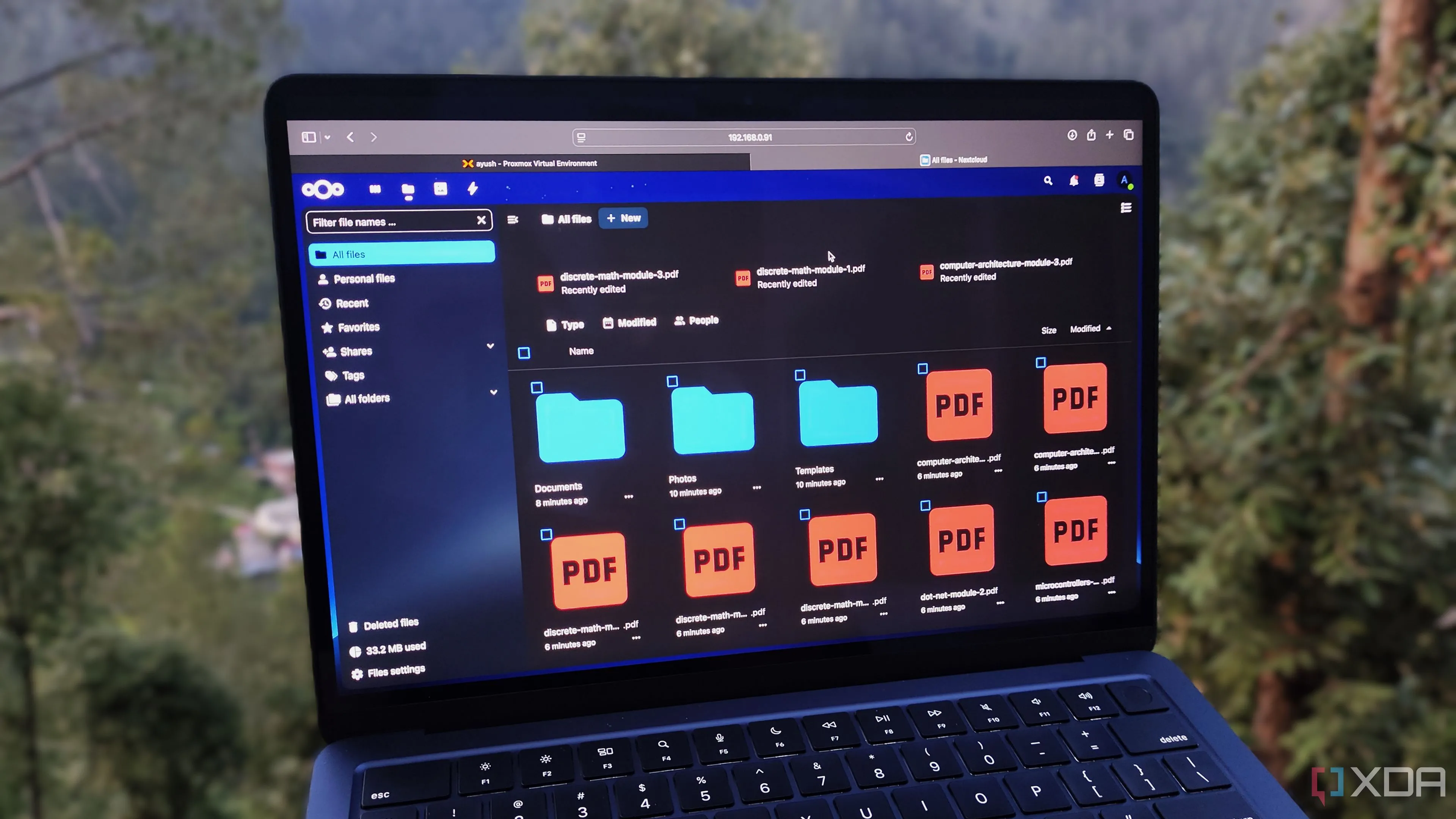 Máy chủ Nextcloud hoạt động, một ví dụ về ứng dụng tự host.