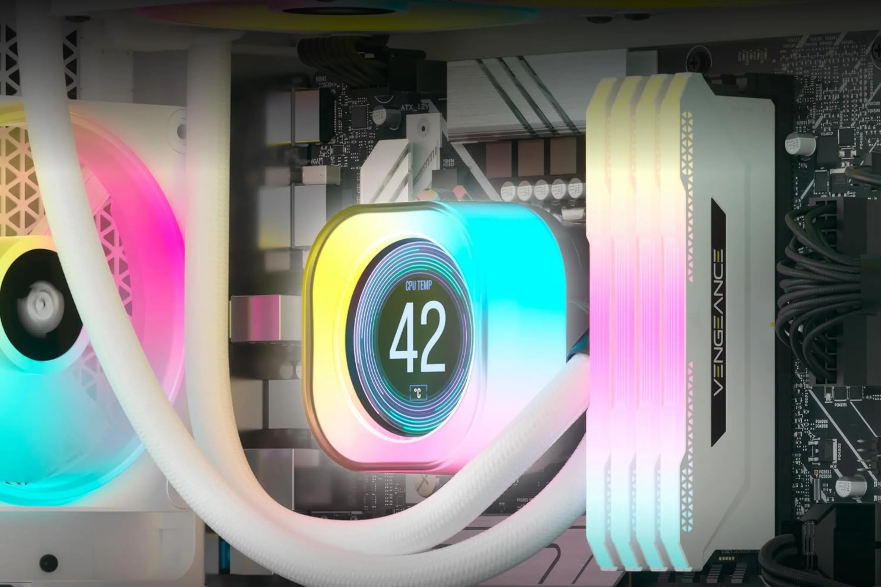 Mô-đun màn hình LCD CORSAIR iCUE LINK AIO hiển thị thông số hệ thống