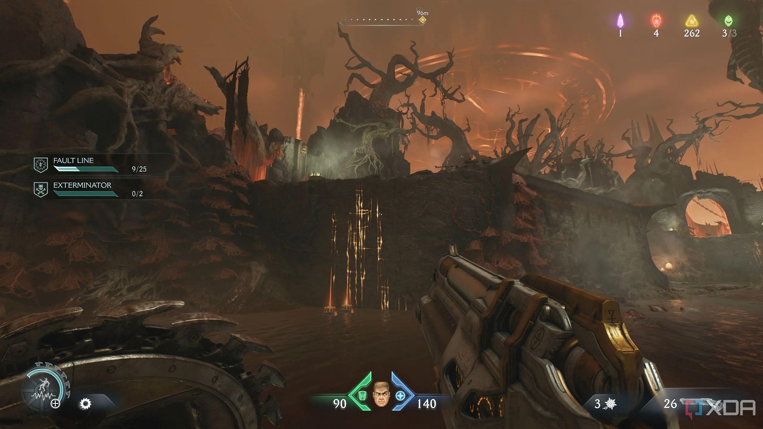Một bức tường leo (scramble wall) trong Chapter 10 của Doom The Dark Ages