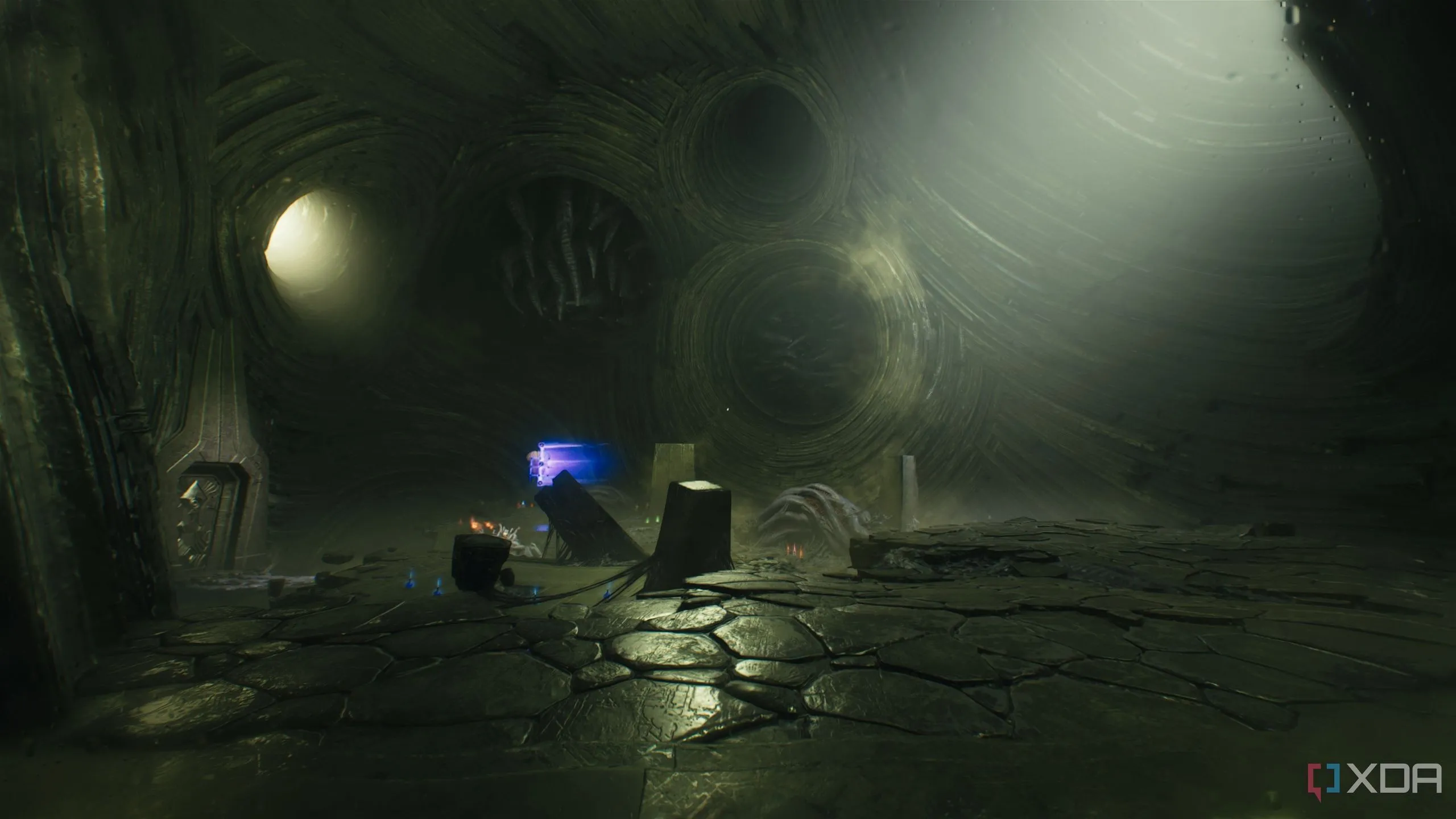 Một căn phòng lớn mang phong cách Lovecraftian trong Chương 15 Doom The Dark Ages.