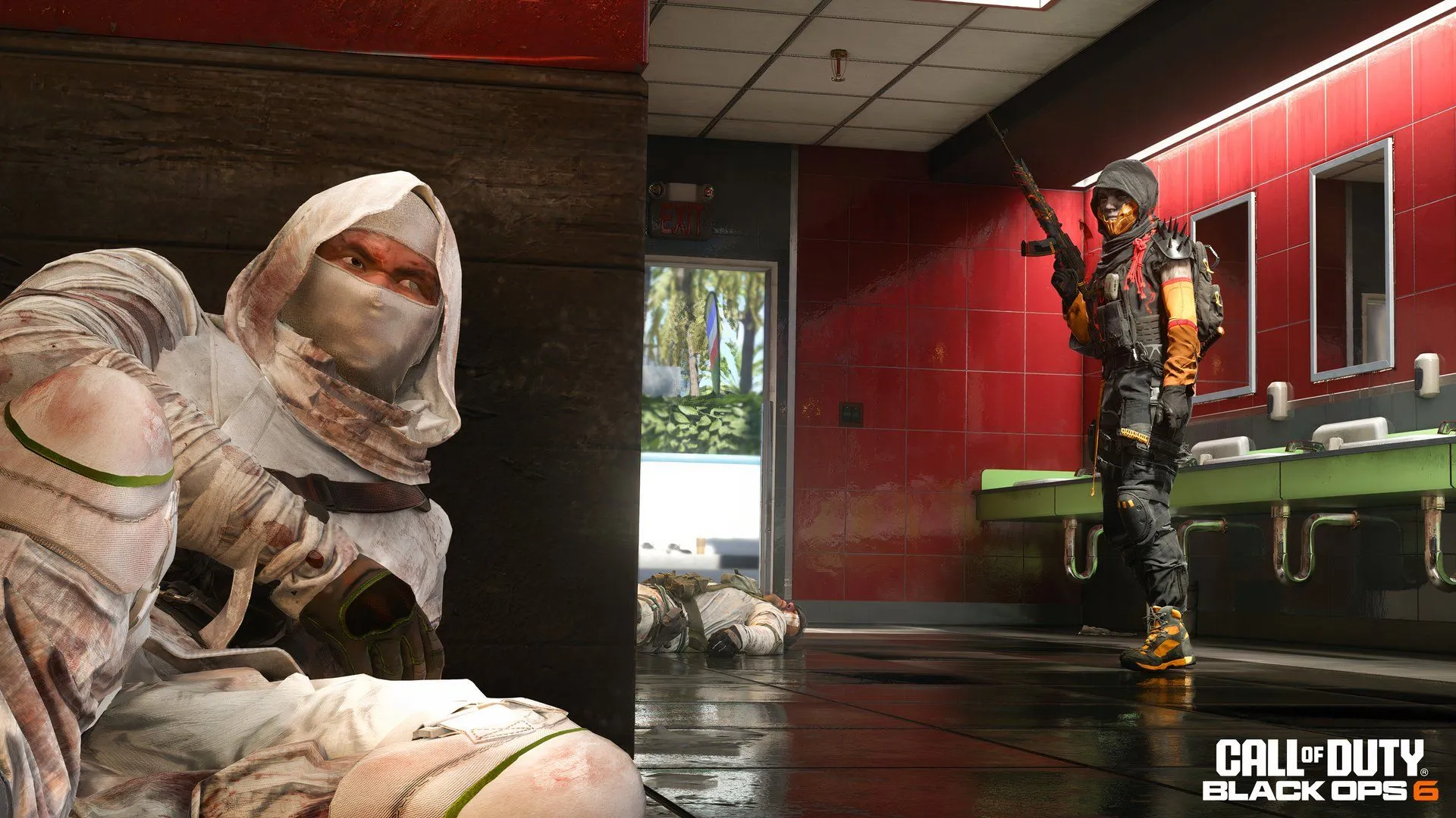 Một đặc nhiệm Call of Duty bị thương đang ẩn nấp, thể hiện tình trạng gian lận phức tạp trong game