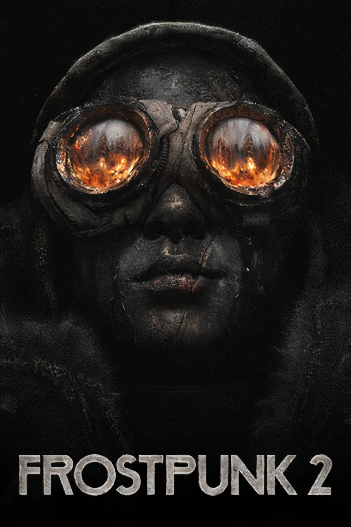 Một thành phố băng giá trong Frostpunk 2 với lò sưởi trung tâm tỏa nhiệt và các công trình bị tuyết phủ