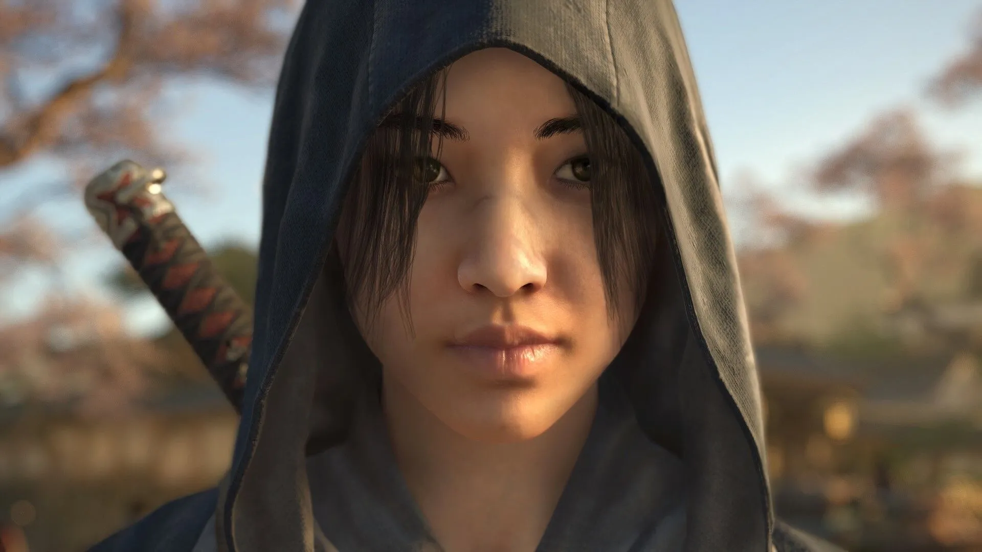 Naoe ẩn mình trong bóng tối, chuẩn bị ám sát mục tiêu trong Assassin's Creed Shadows