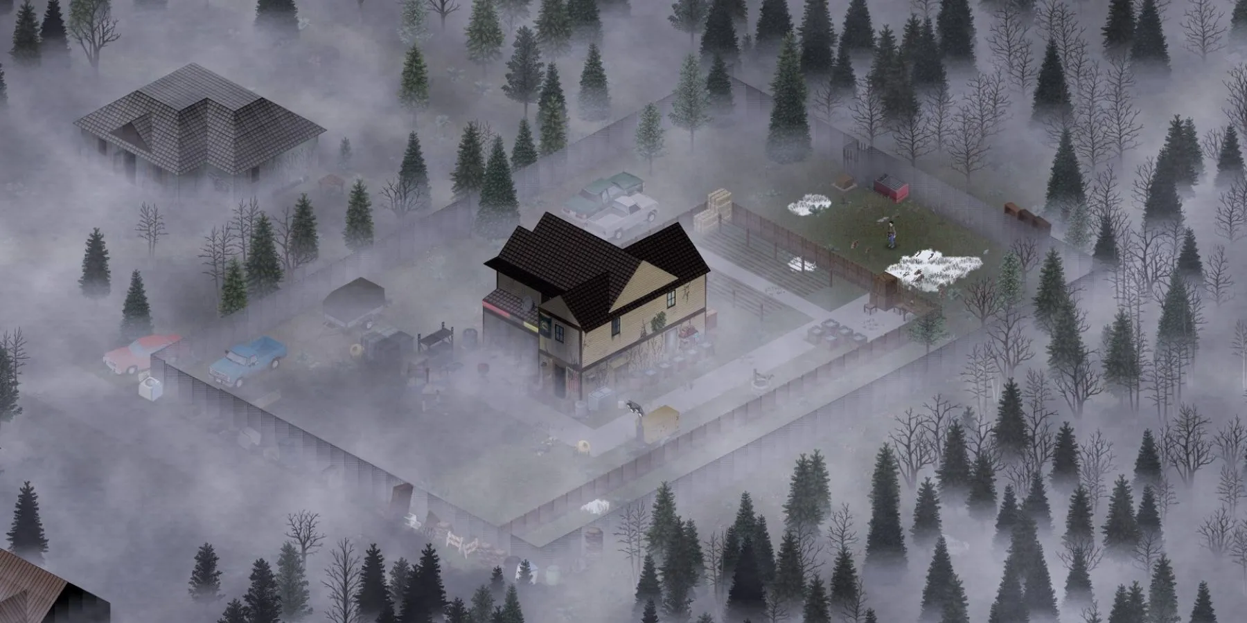 Ngôi nhà kiên cố trong khu rừng phủ sương mù Project Zomboid