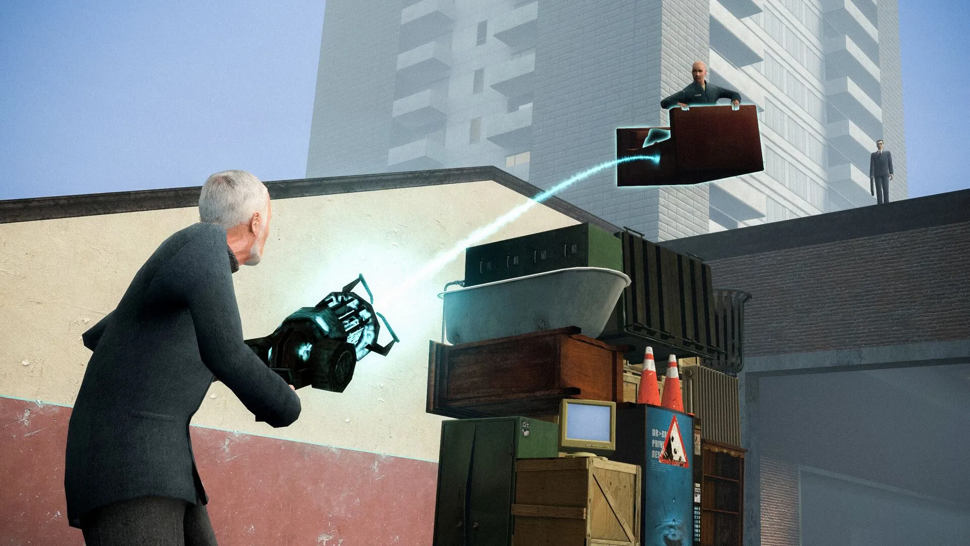 Người chơi tương tác vật lý trong Garry's Mod, minh họa tính chất sandbox sáng tạo và vui nhộn của game.