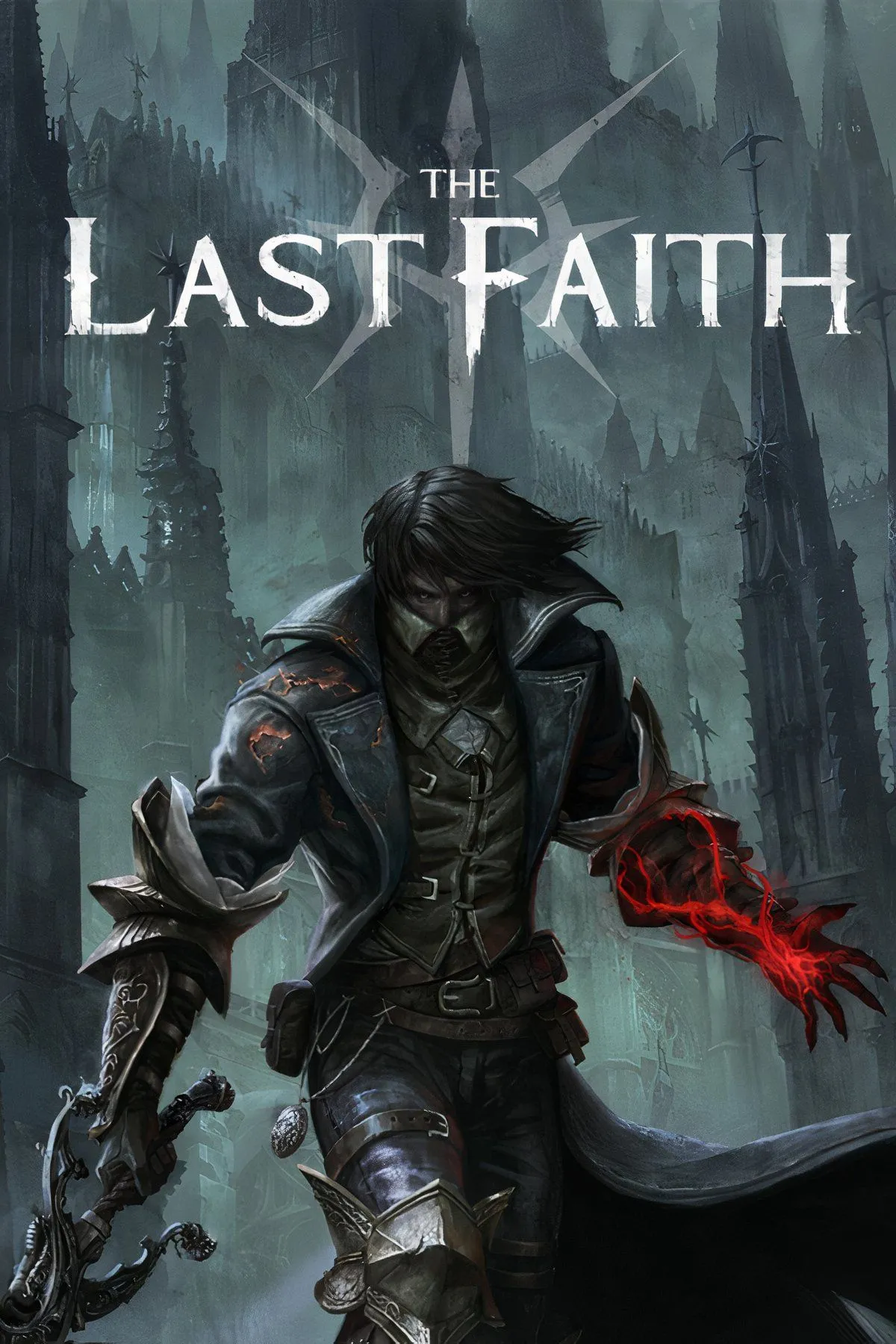Nhân vật chính Eryk đối đầu quái vật trong không gian gothic u ám của The Last Faith.