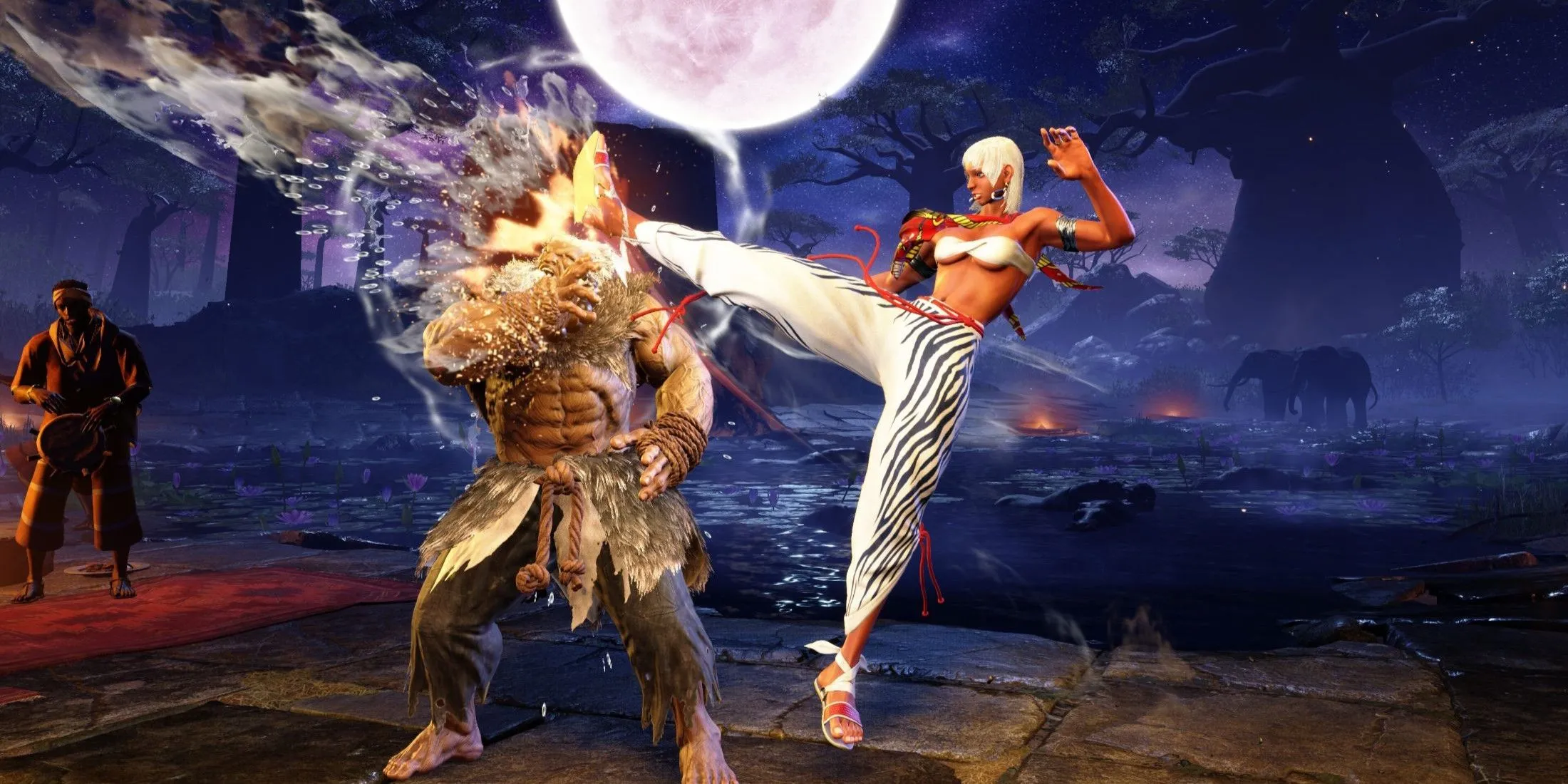 Nhân vật Elena trong tư thế chiến đấu đặc trưng trong Street Fighter 6.