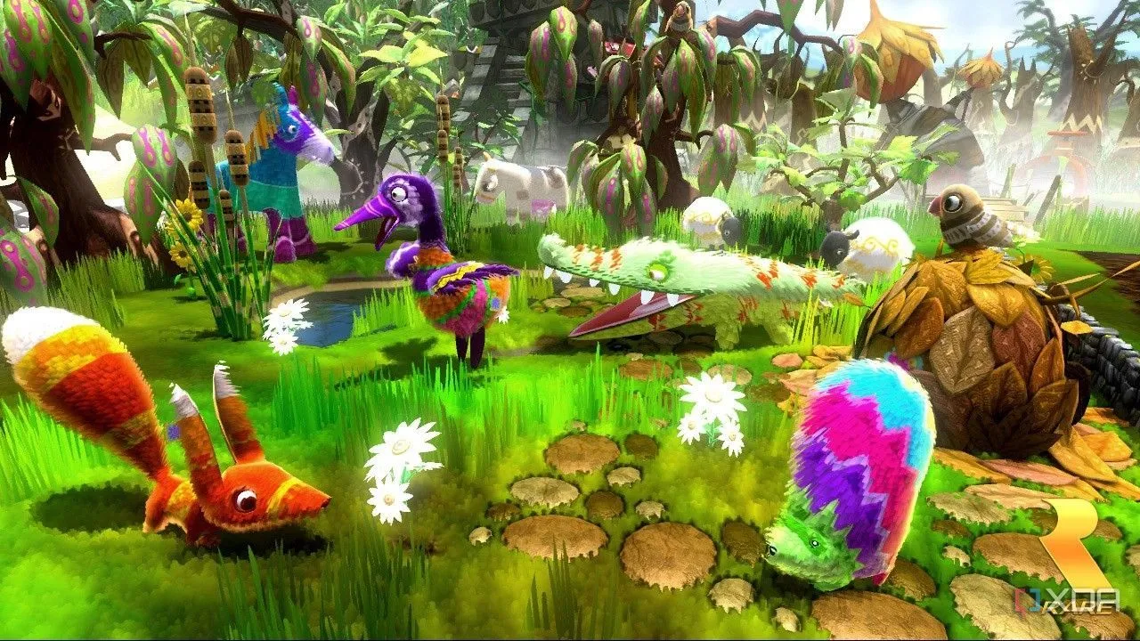 Nhân vật nhím và cáo Piñata trong game Viva Piñata với đồ họa đầy màu sắc và không khí ấm cúng