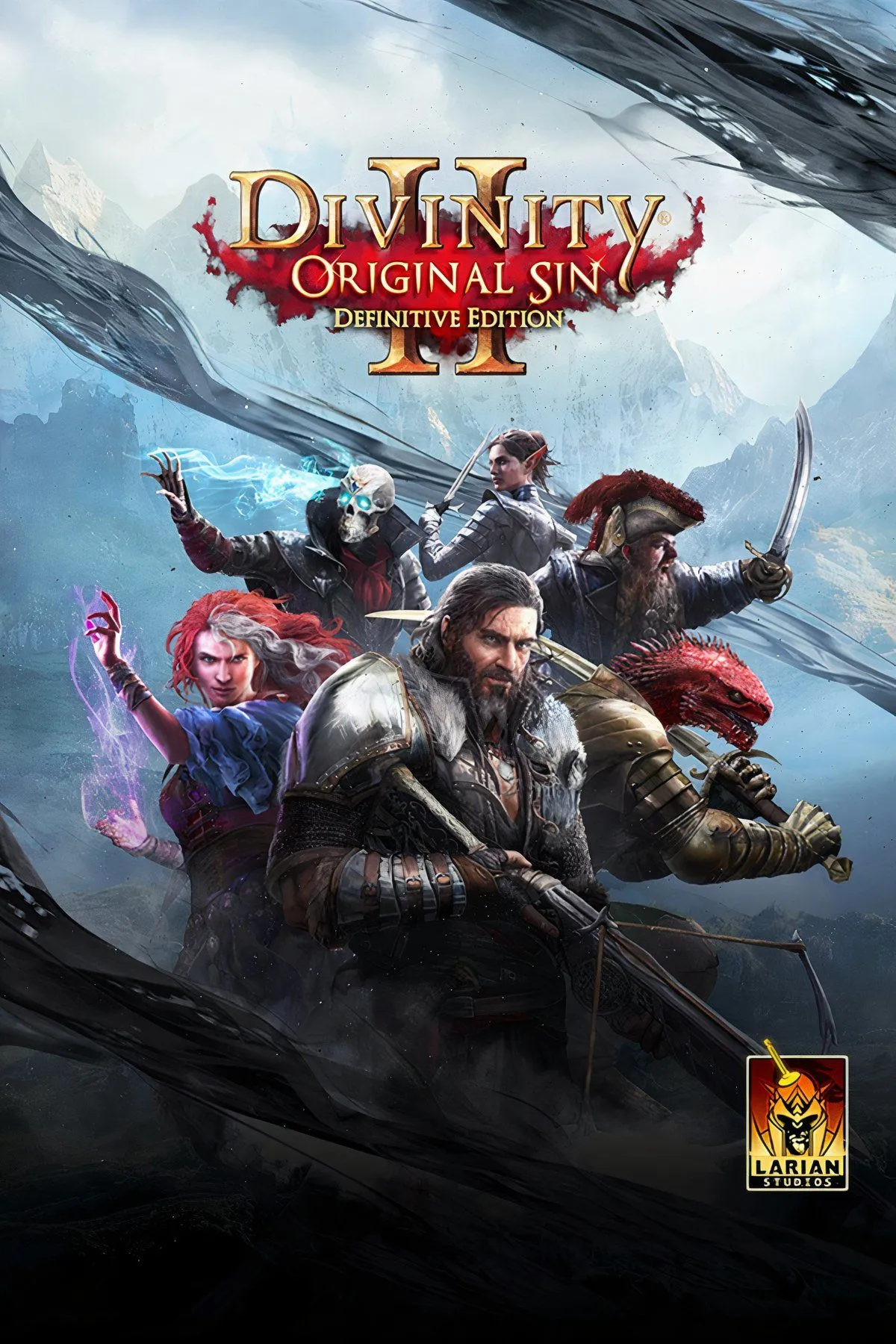 Nhóm bốn nhân vật trong Divinity Original Sin 2 tham gia vào một trận chiến theo lượt, với hiệu ứng phép thuật và môi trường tương tác sống động.