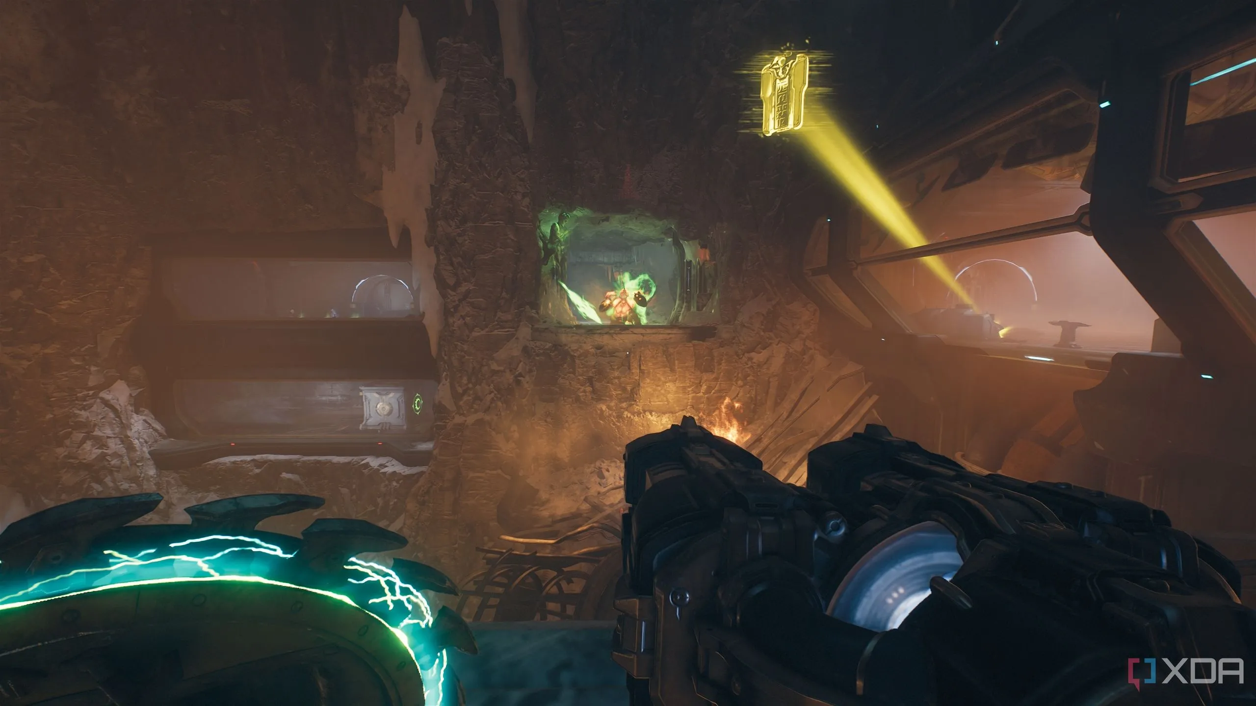 Nút thịt xanh (green flesh node) giúp Slayer vượt qua khoảng trống lớn trong Chapter 12 Doom The Dark Ages