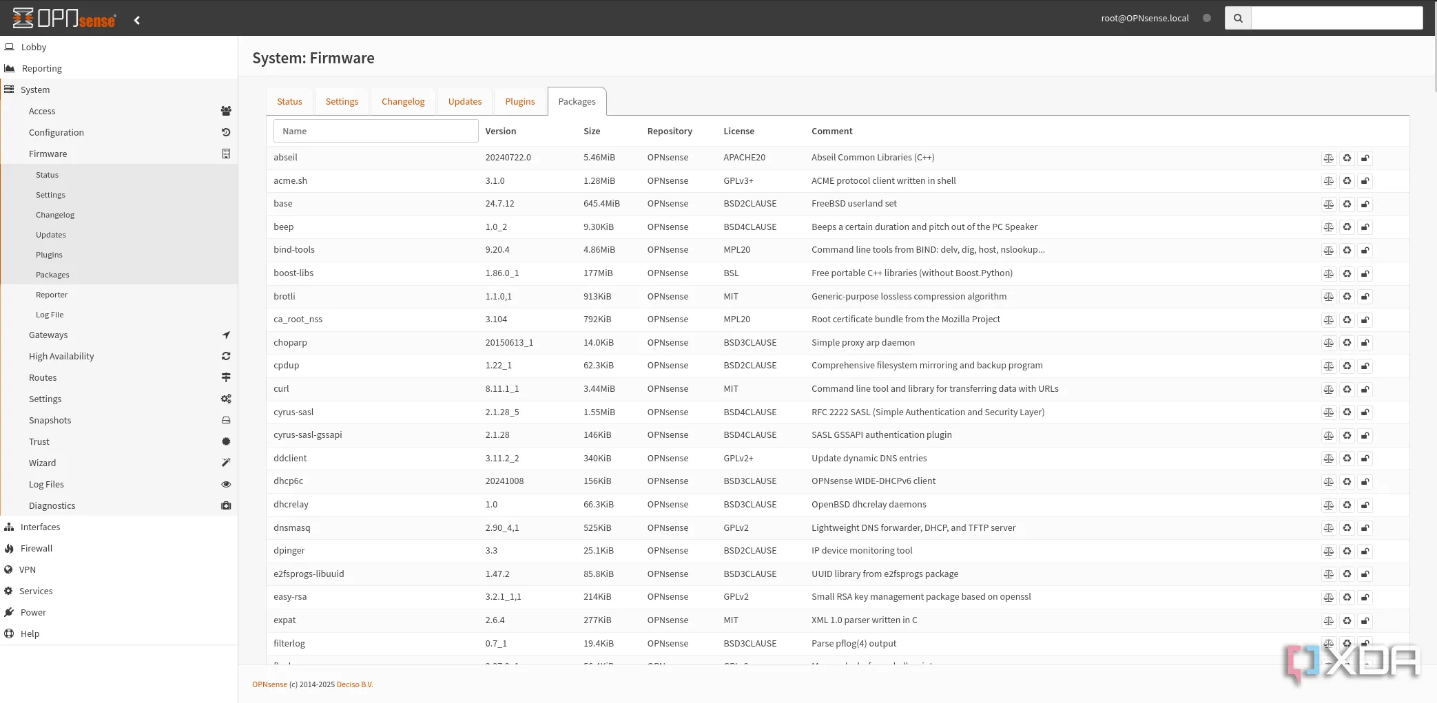 OPNsense packages