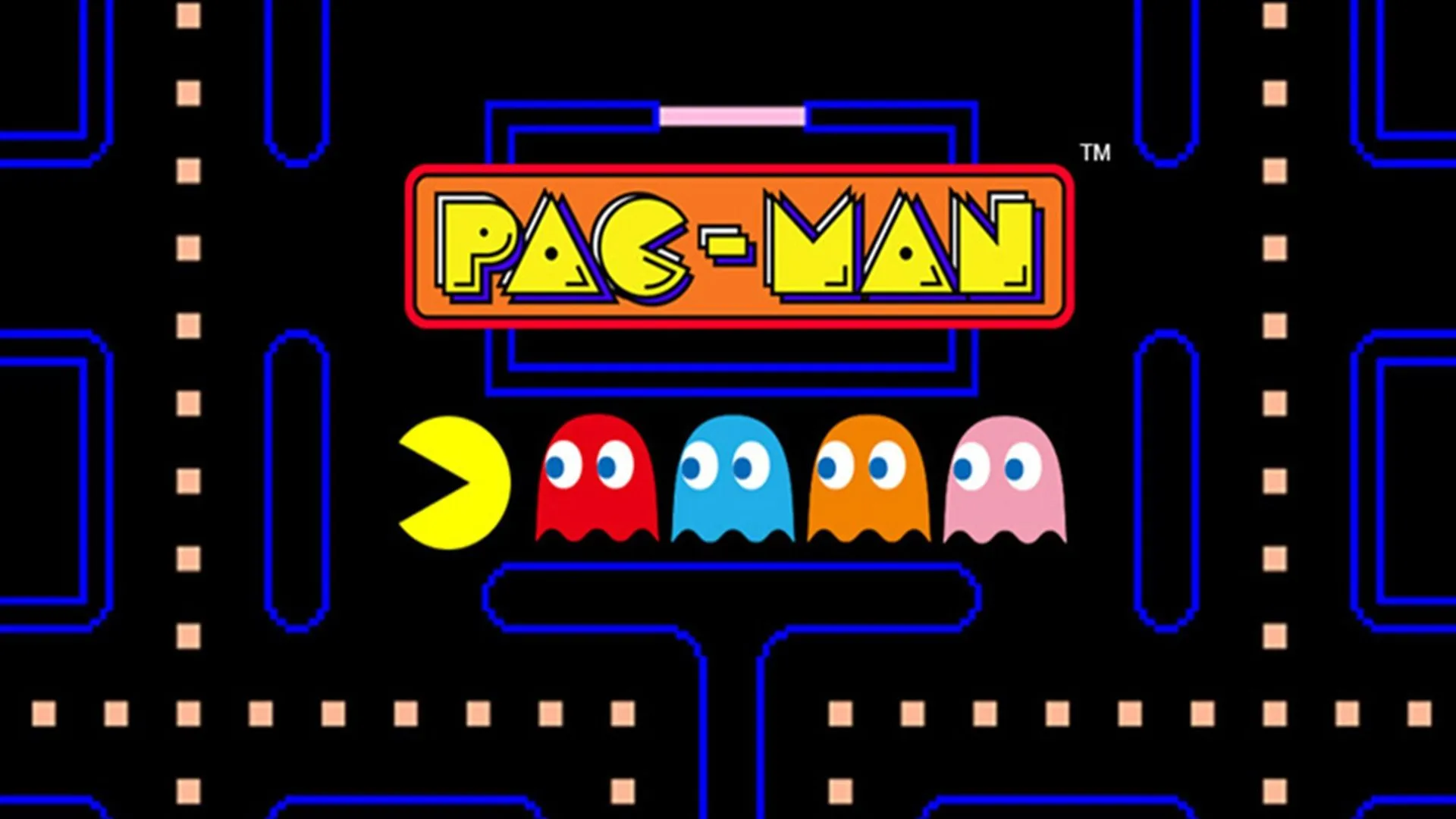 Pac-Man với các chấm năng lượng và một hồn ma