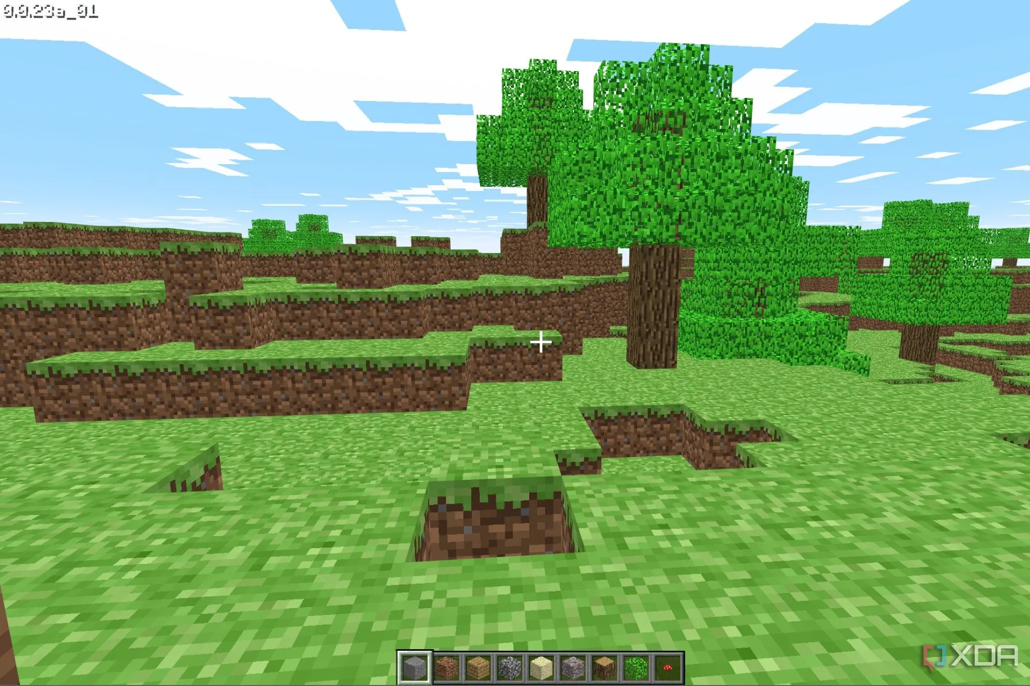 Phiên bản Minecraft Classic đang chạy trong trình duyệt web với đồ họa pixel cổ điển