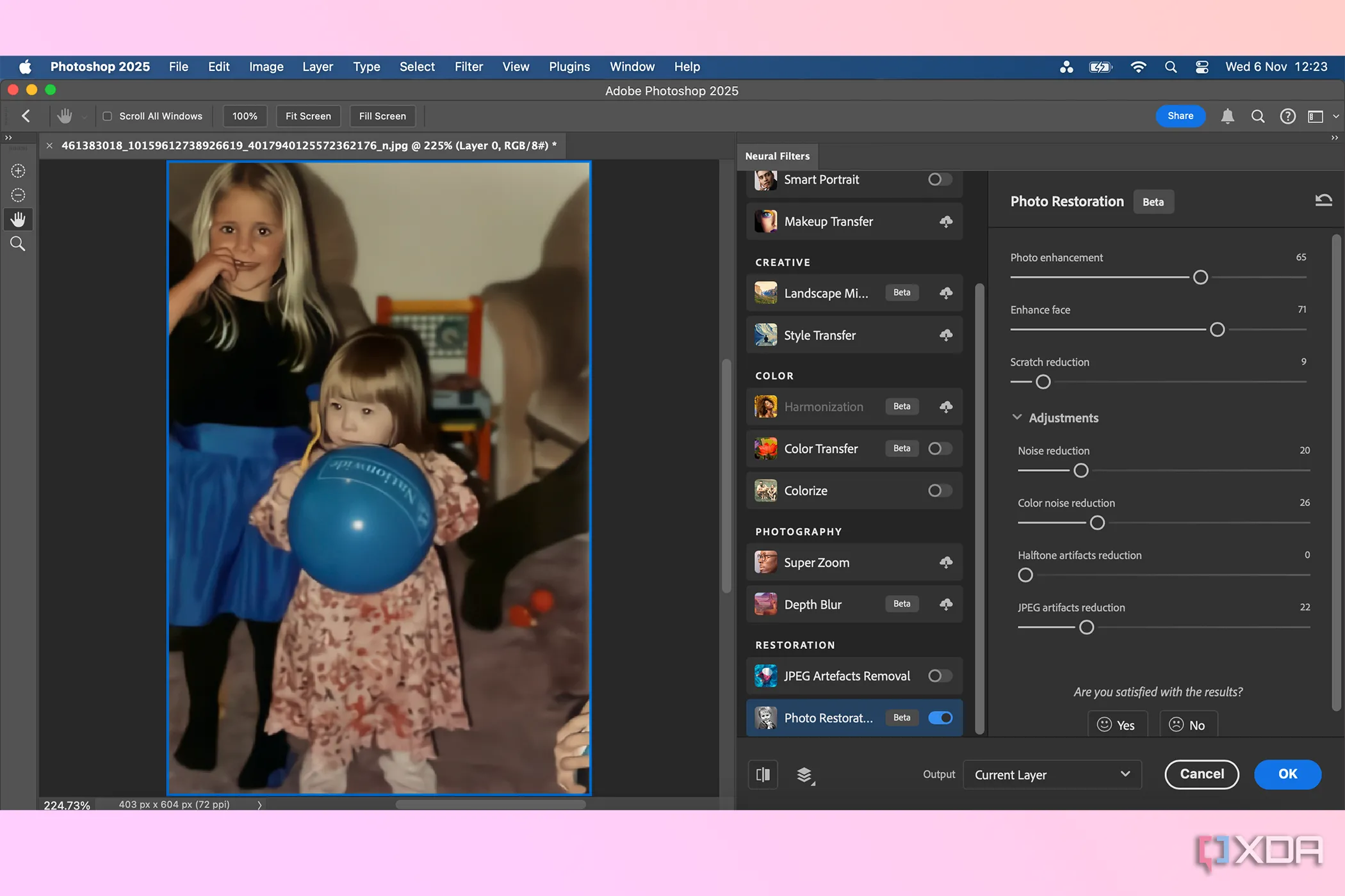 Photoshop với công cụ phục hồi ảnh bằng AI