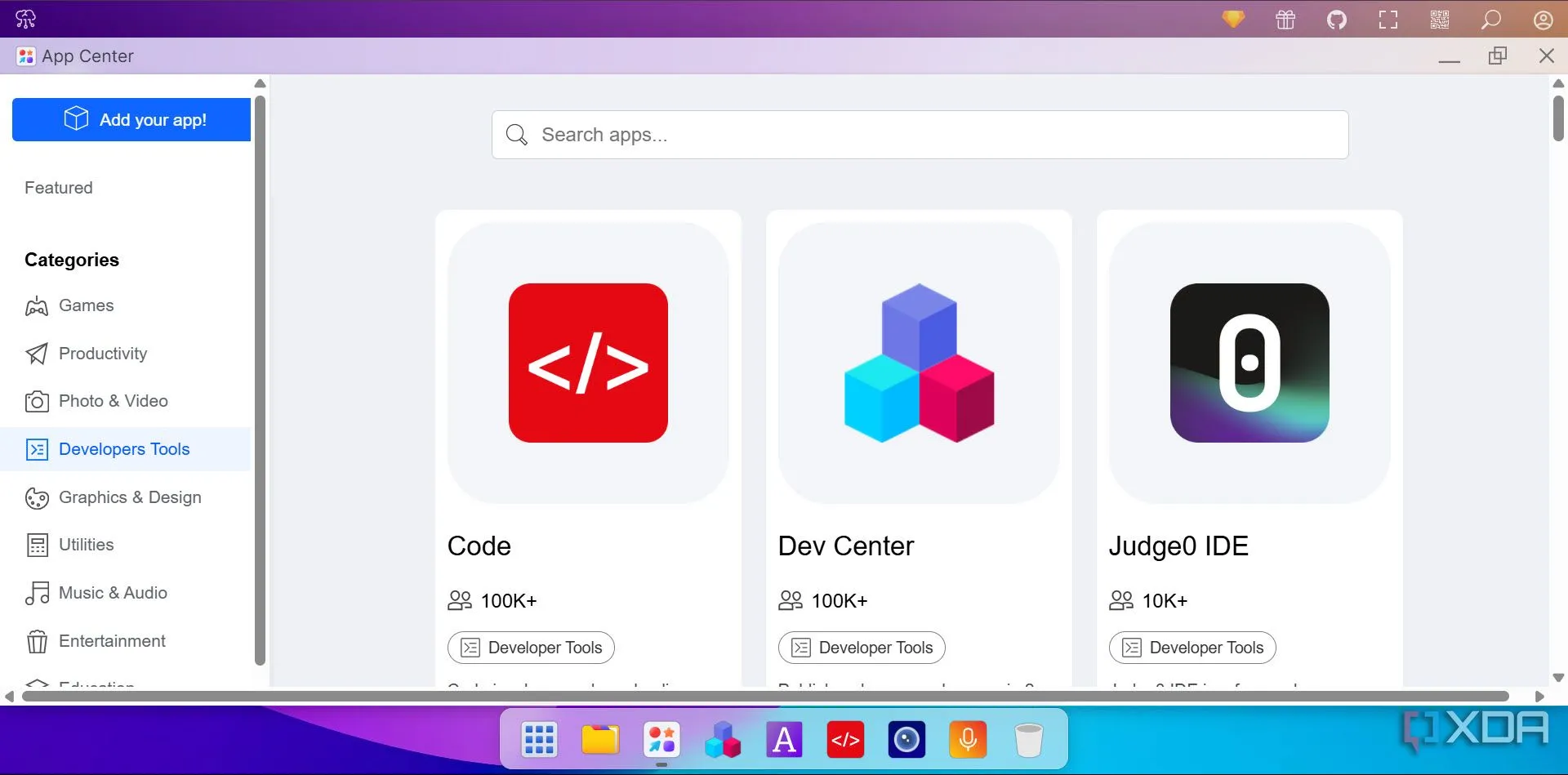 Puter Developer Tools hiển thị giao diện chỉnh sửa mã, minh họa khả năng lập trình cơ bản trong môi trường nền web của Puter.