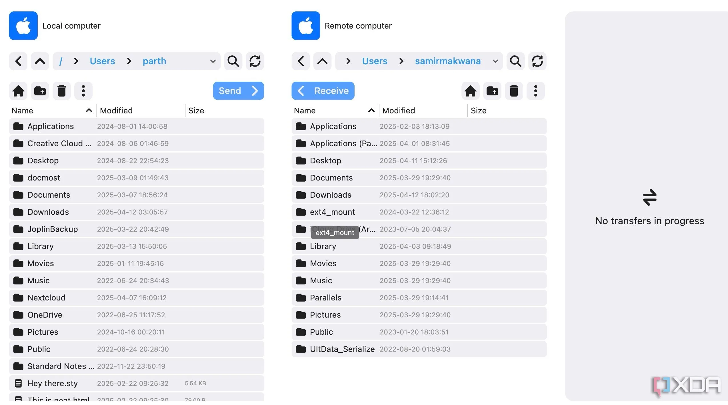 Quá trình chuyển file qua RustDesk, minh họa tính năng cơ bản của gói miễn phí