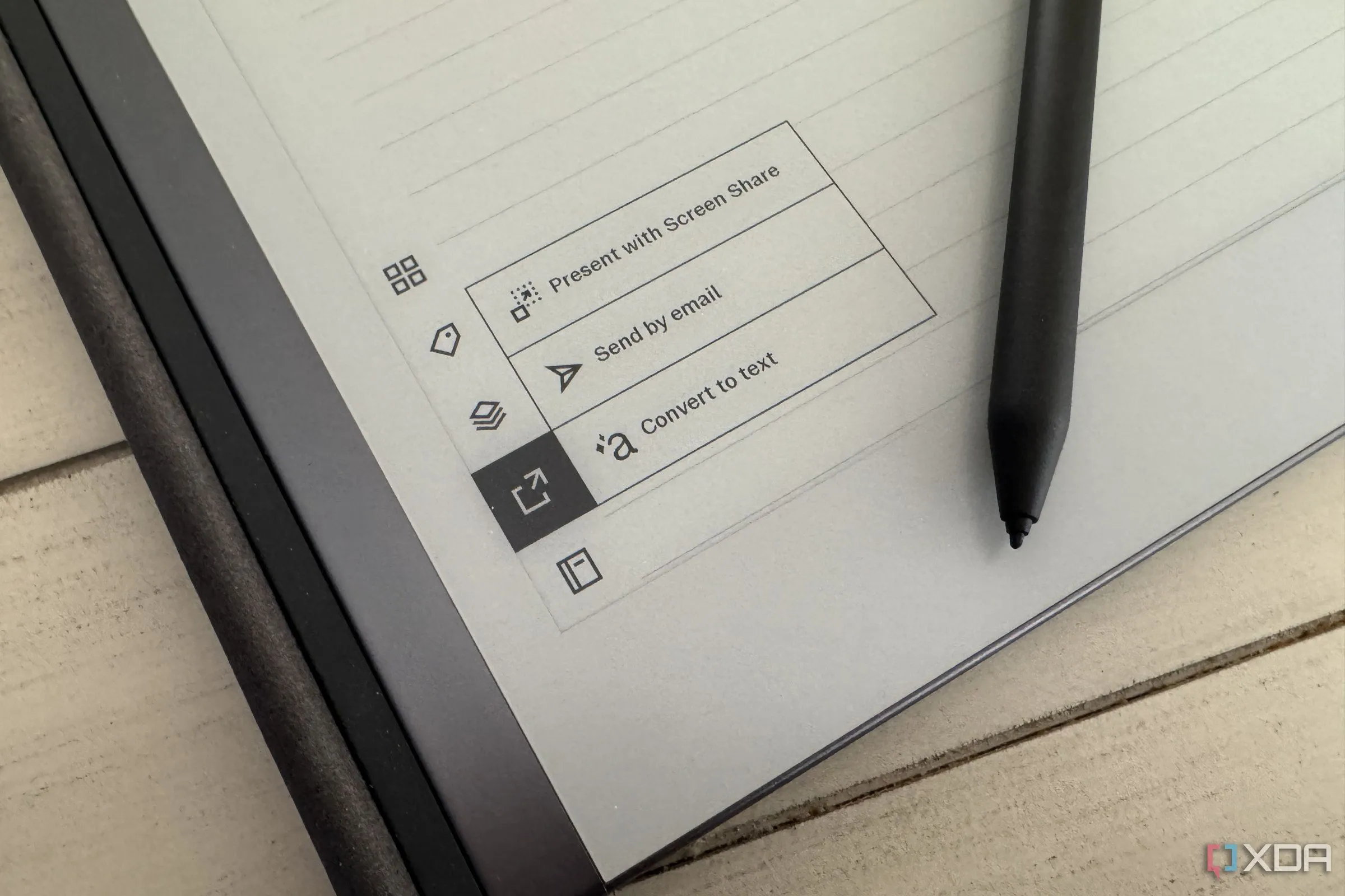 remarkable 2 e ink tablet showing the convert to text feature