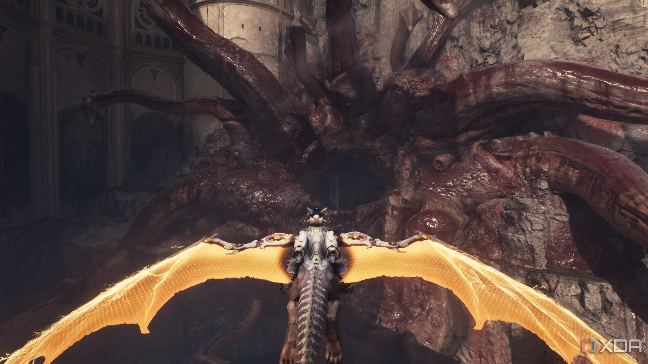 Rồng Serrat bay xuyên qua Leviathan khổng lồ