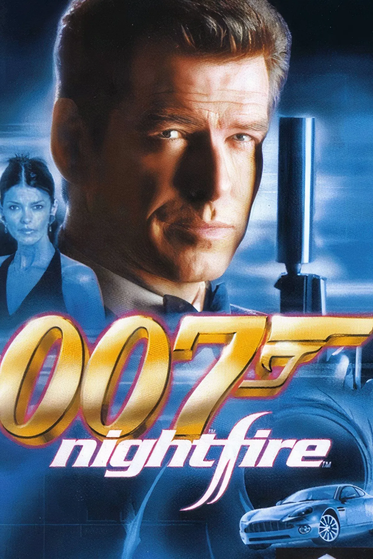 Sản phẩm game James Bond 007: Nightfire, với Pierce Brosnan trong cảnh hành động.