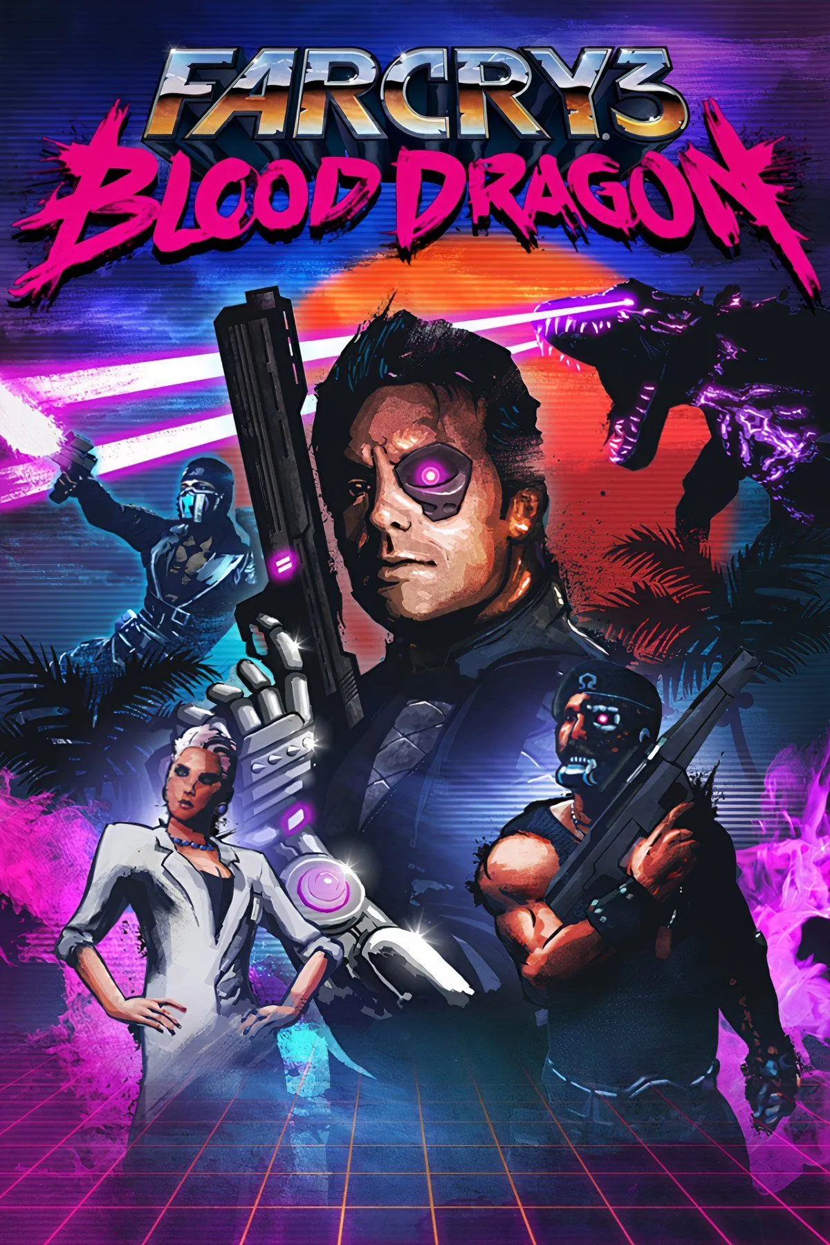 Sĩ quan Rex Colt với súng máy và phong cách cyberpunk trong Far Cry 3: Blood Dragon