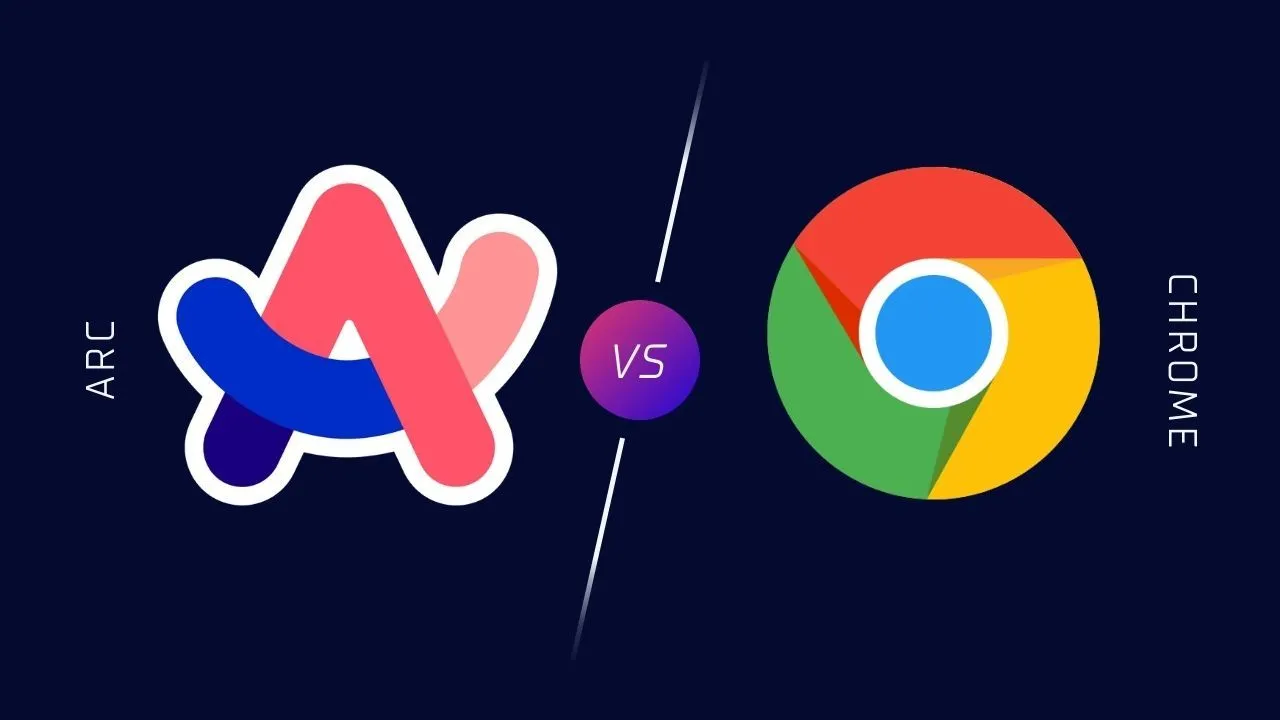 So sánh giao diện người dùng giữa trình duyệt Google Chrome và Arc, hai đối thủ cạnh tranh trên thị trường trình duyệt