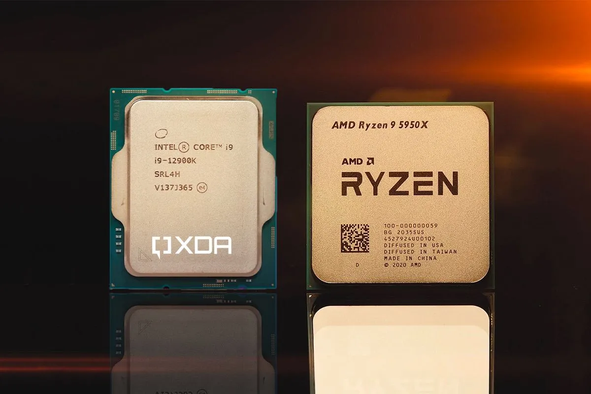 So sánh hiệu năng giữa CPU Intel Core i9-12900K và AMD Ryzen 9 5950X, thể hiện cuộc đua công nghệ giữa hai ông lớn