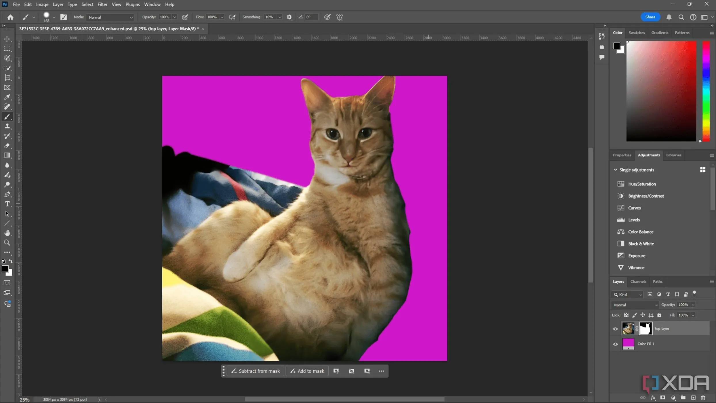 Sử dụng công cụ cọ vẽ để tạo mặt nạ trong Photoshop