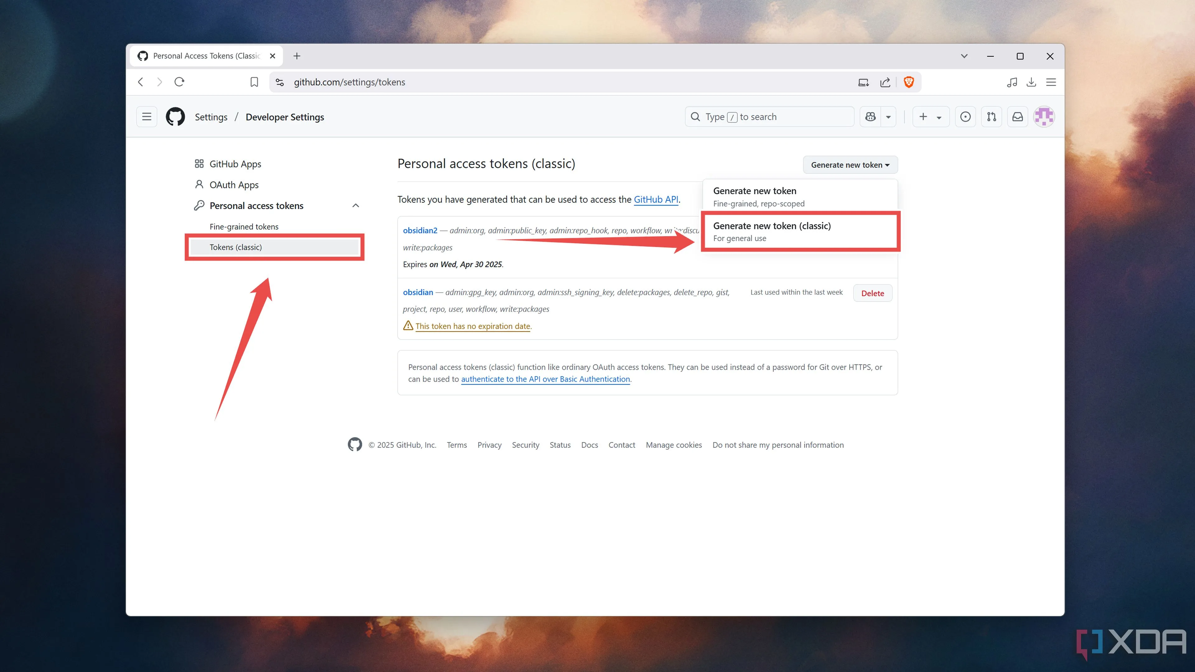 Tạo mới Personal Access Token (Classic) trên GitHub để ủy quyền truy cập