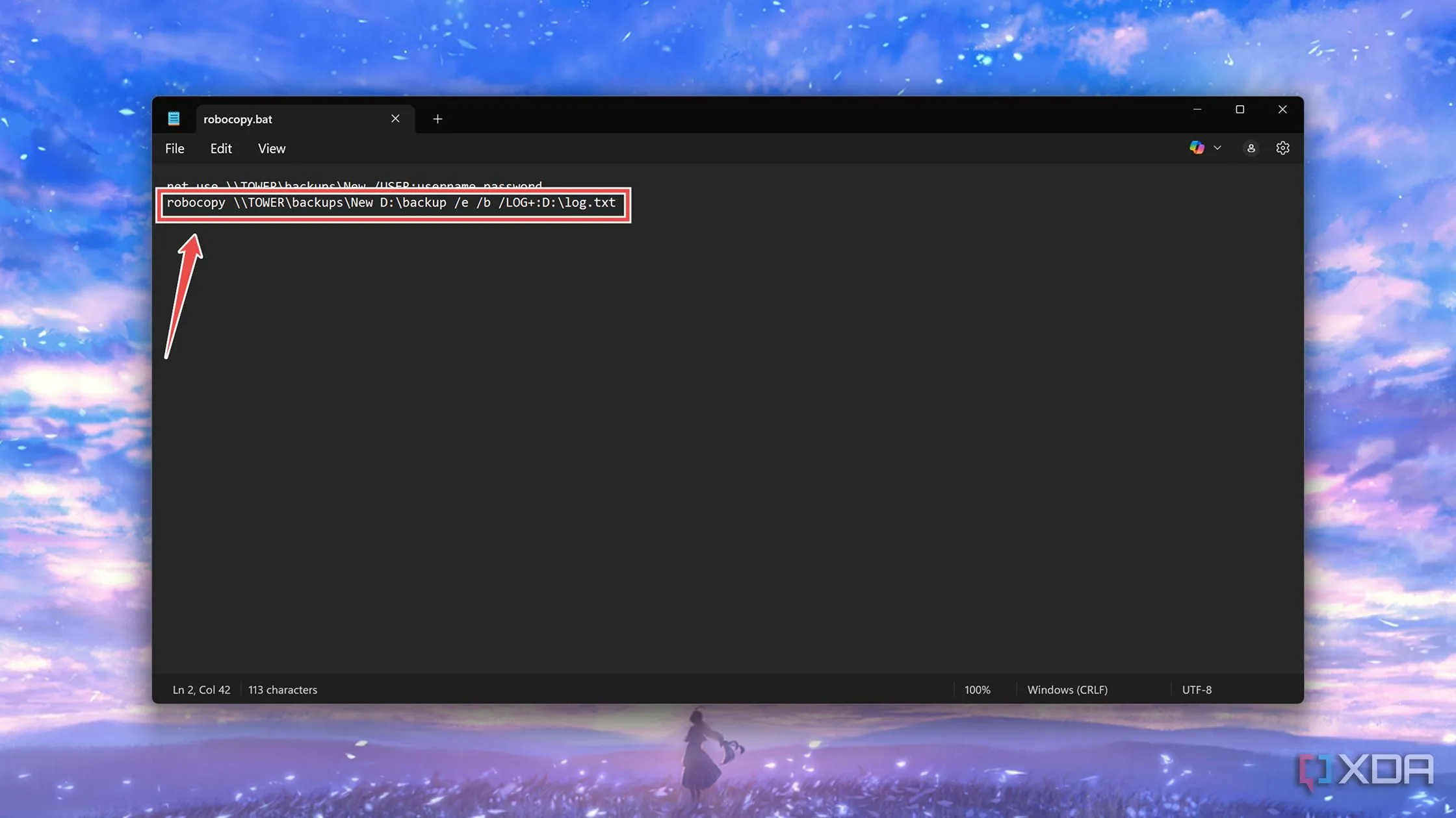 Tạo script Robocopy để nhân bản dữ liệu sao lưu