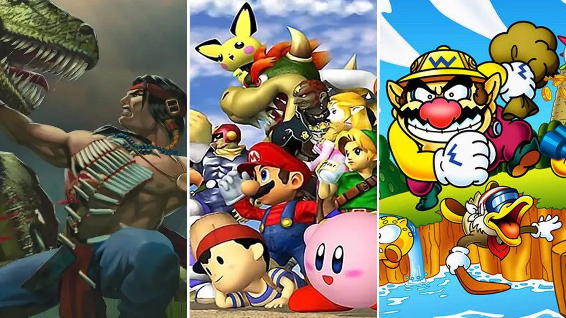 Tập hợp các nhân vật biểu tượng từ nhiều tựa game retro Nintendo, thể hiện tiềm năng crossover cho Super Smash Bros. trên Switch 2