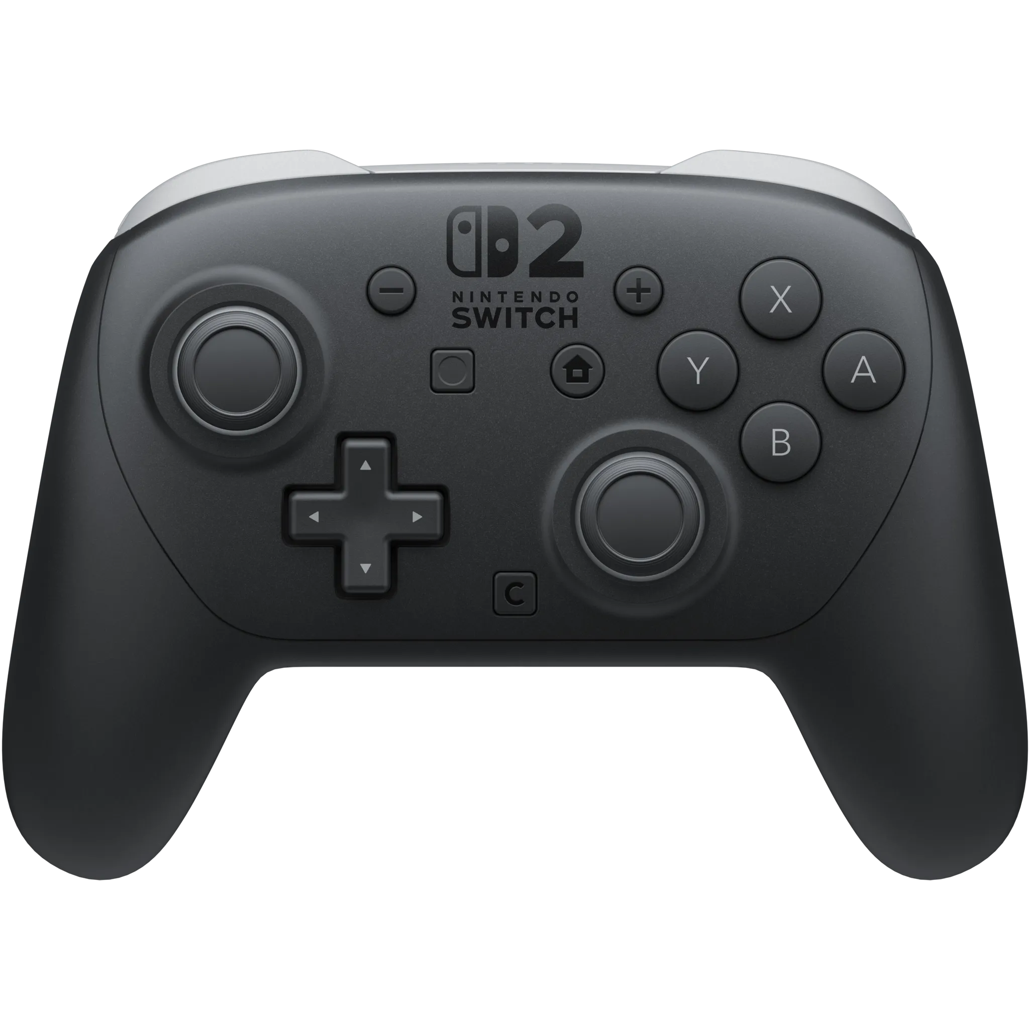 Tay cầm Nintendo Switch 2 Pro màu đen với thiết kế công thái học và các nút bấm đặc trưng