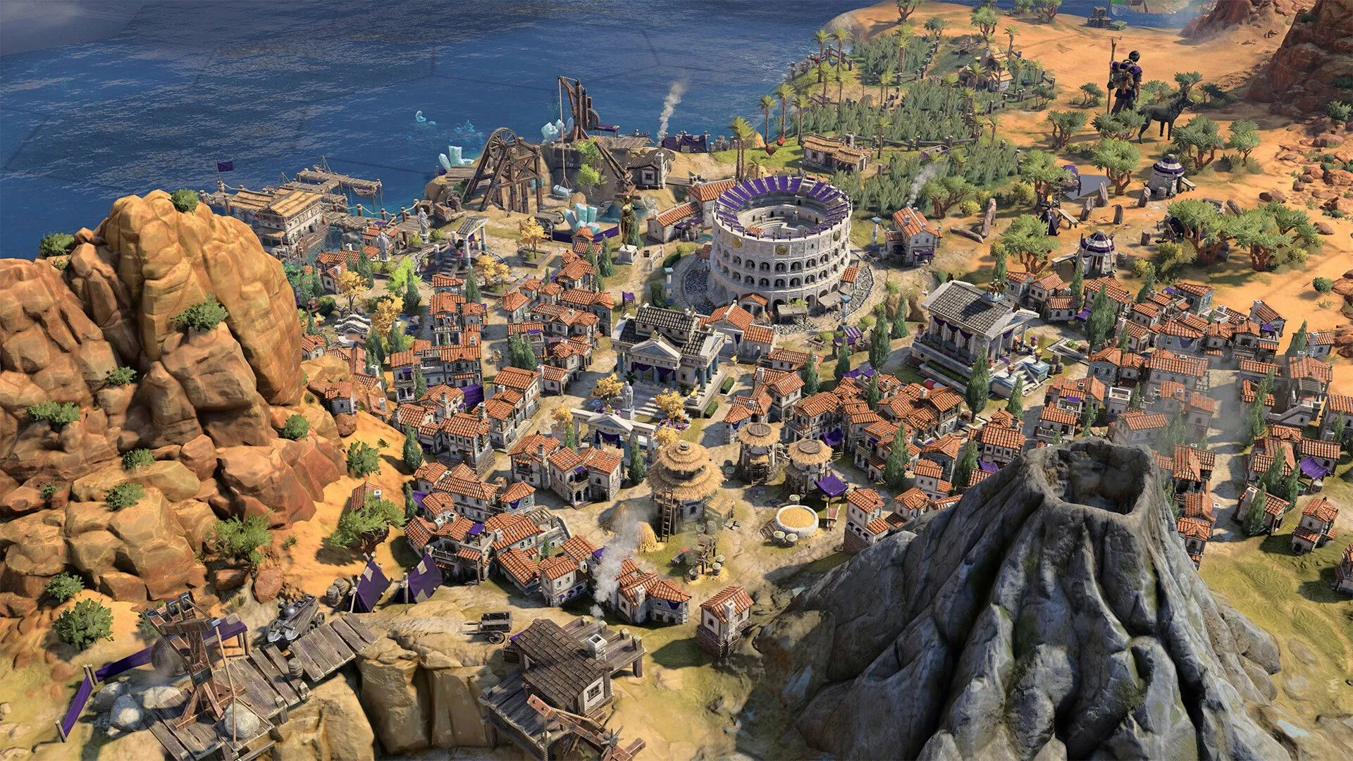 Thành phố cổ đại bên bờ biển trong Civilization VII