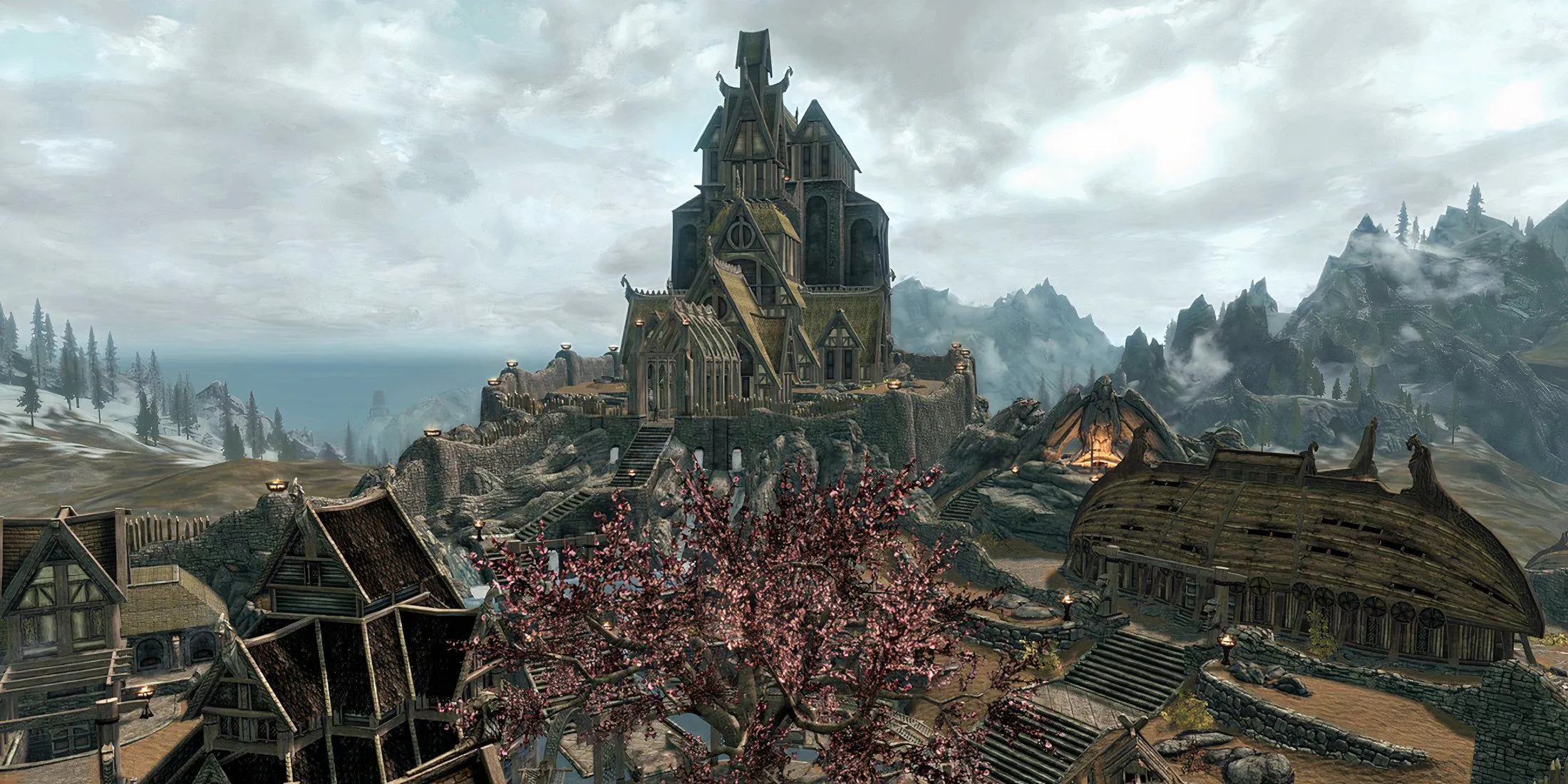 Thành phố Whiterun trong Skyrim, một trong những địa điểm mang tính biểu tượng của game nhập vai này