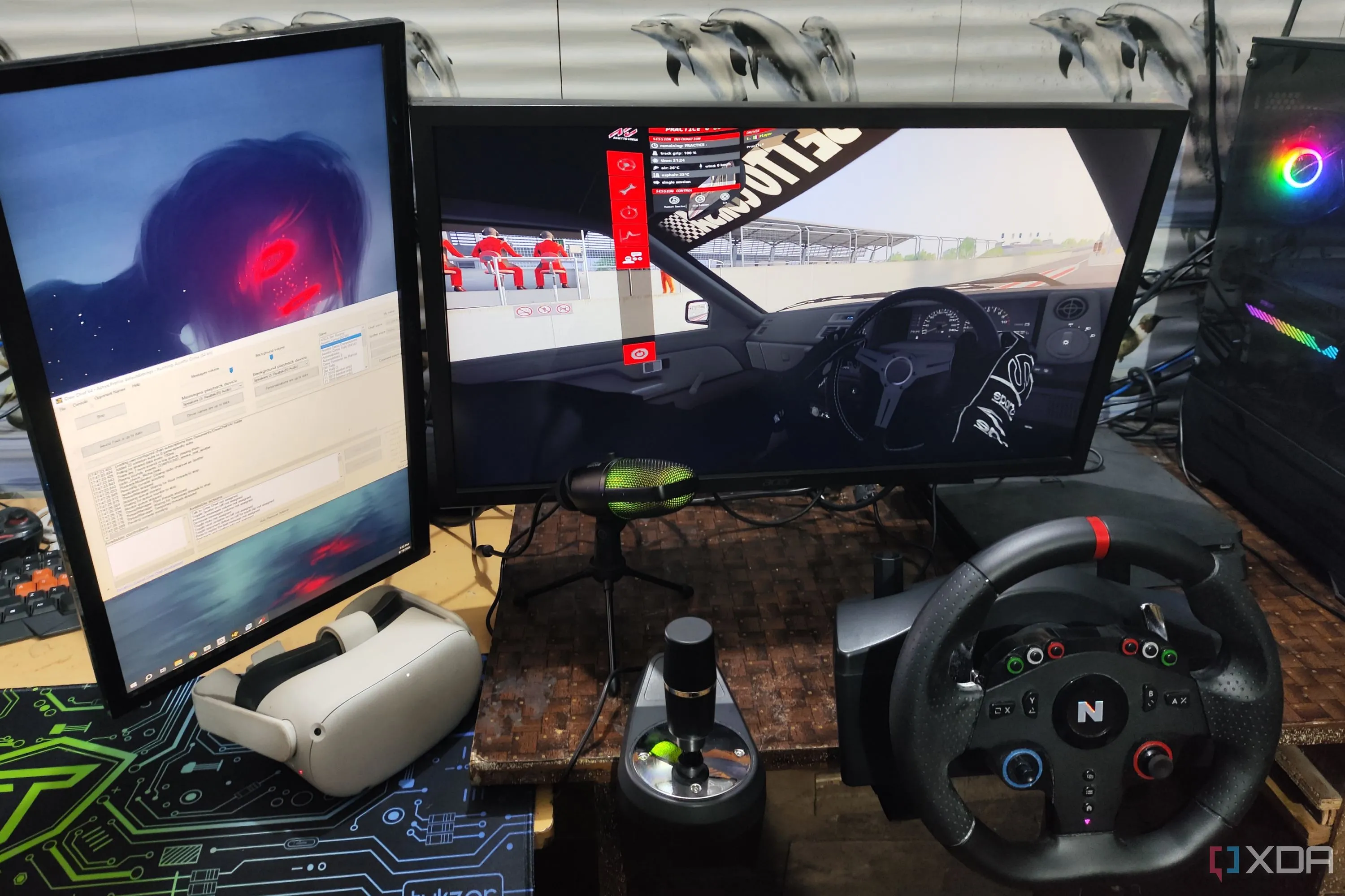 Thiết lập sim racing với vô lăng Nitho Pro Driving Wheel và kính VR Meta Quest 2.