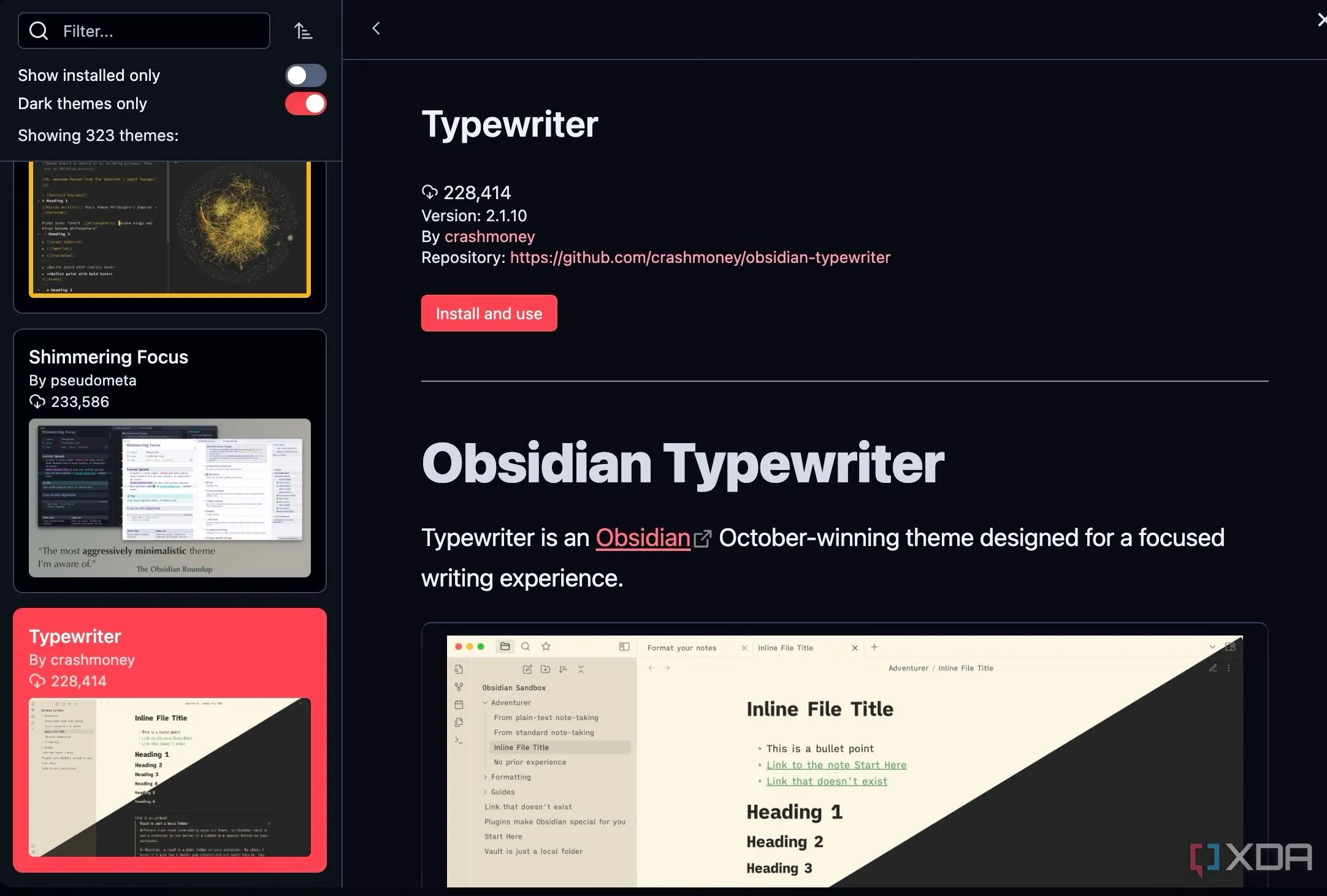 Tìm kiếm và cài đặt theme cộng đồng Encore trong Obsidian