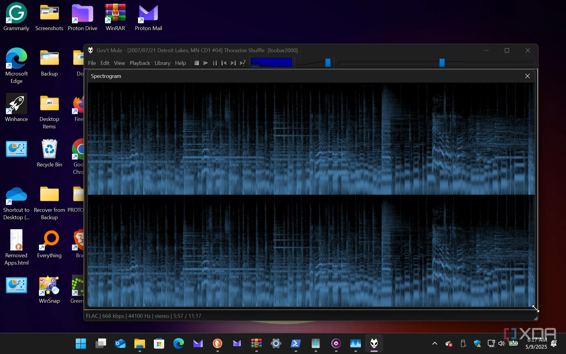 Tính năng hiển thị hiệu ứng hình ảnh (visualization) của Foobar2000