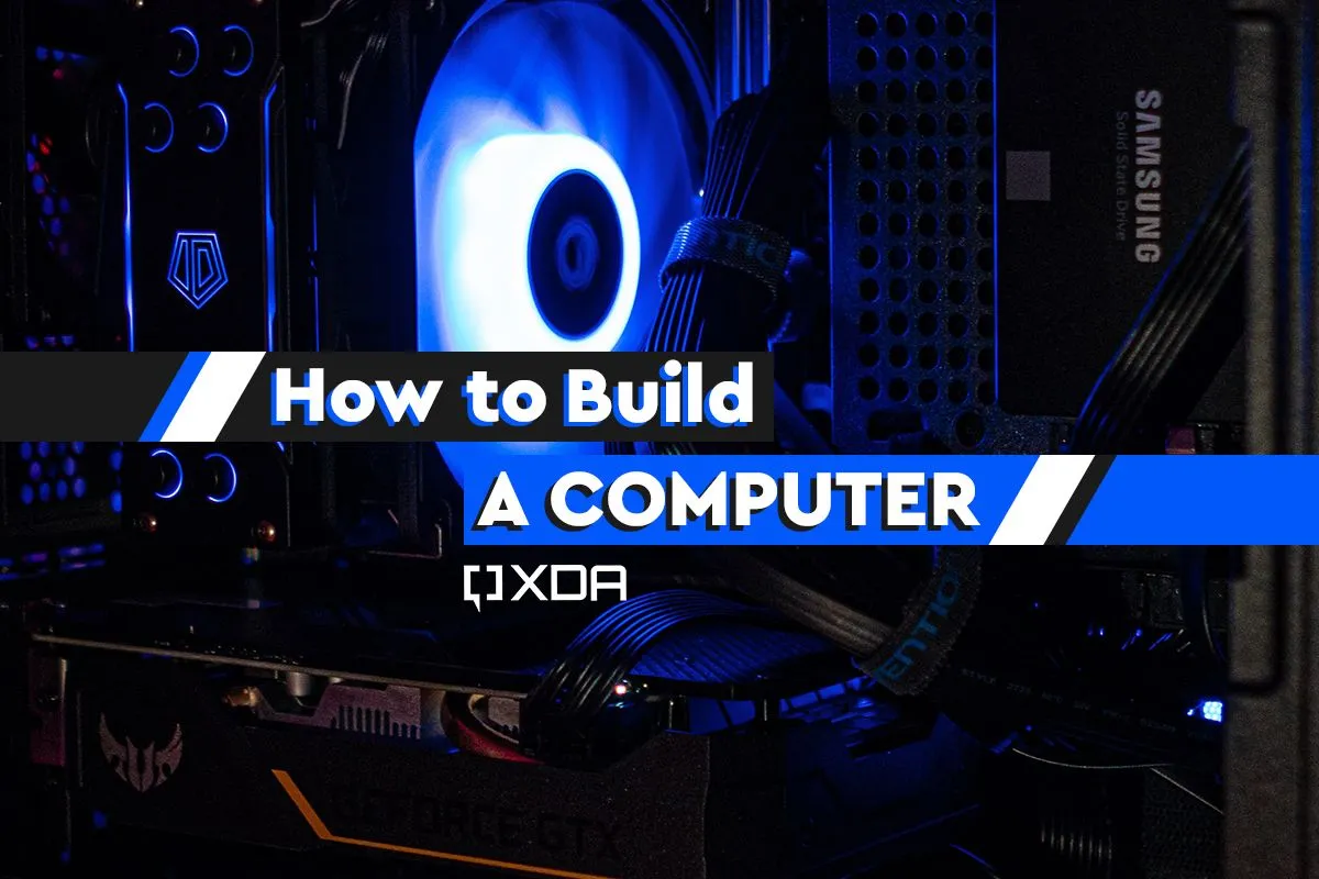 Toàn cảnh các linh kiện bên trong máy tính, bao gồm tản nhiệt CPU và card đồ họa, cho thấy sự phức tạp khi lắp ráp và cố định linh kiện.