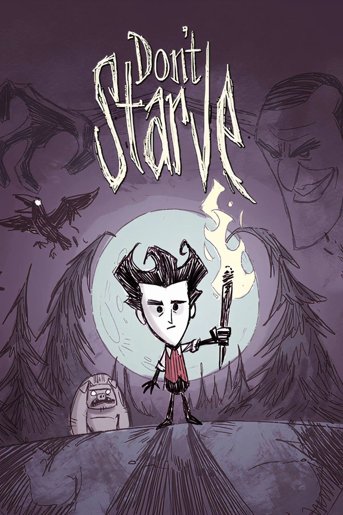 Tổng hợp các hình ảnh từ game Don't Starve, thể hiện sự đa dạng nhân vật và môi trường khắc nghiệt của game sinh tồn.