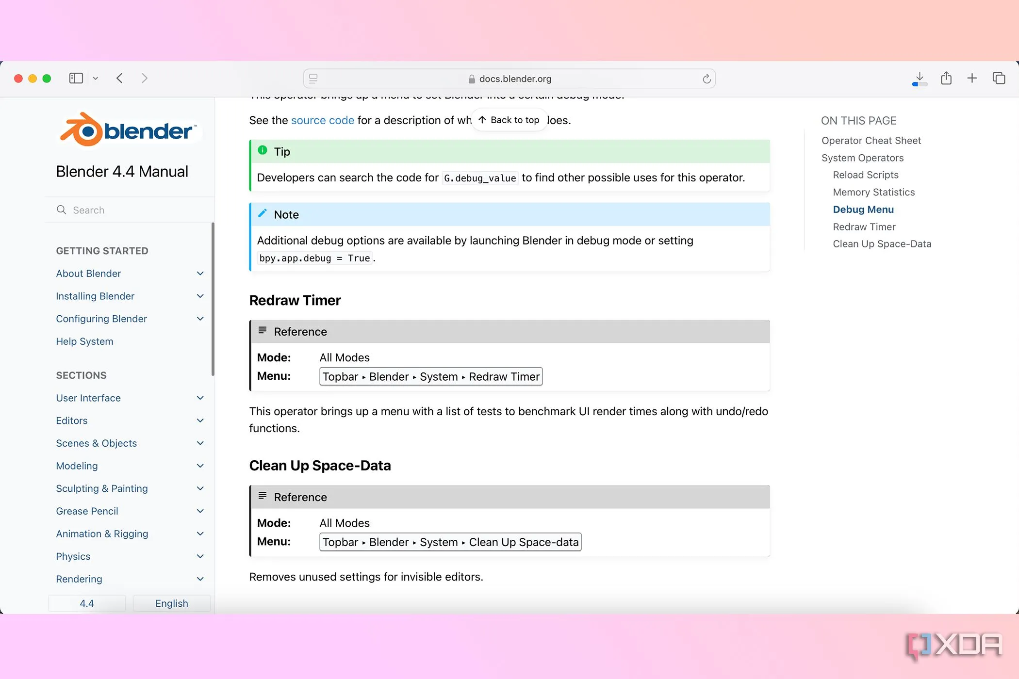 Trang cheat sheet Python được sử dụng để lập trình trình điều khiển và tập lệnh tùy chỉnh trong Blender