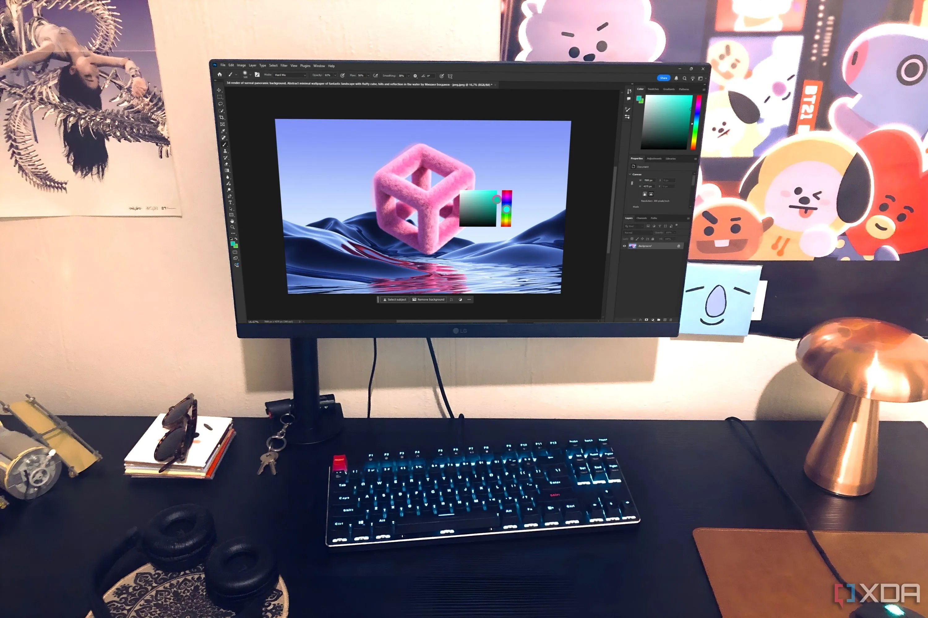 Ứng dụng Photoshop trên màn hình máy tính bàn, thể hiện sự tối ưu quy trình làm việc và giá trị của phần mềm trả phí.