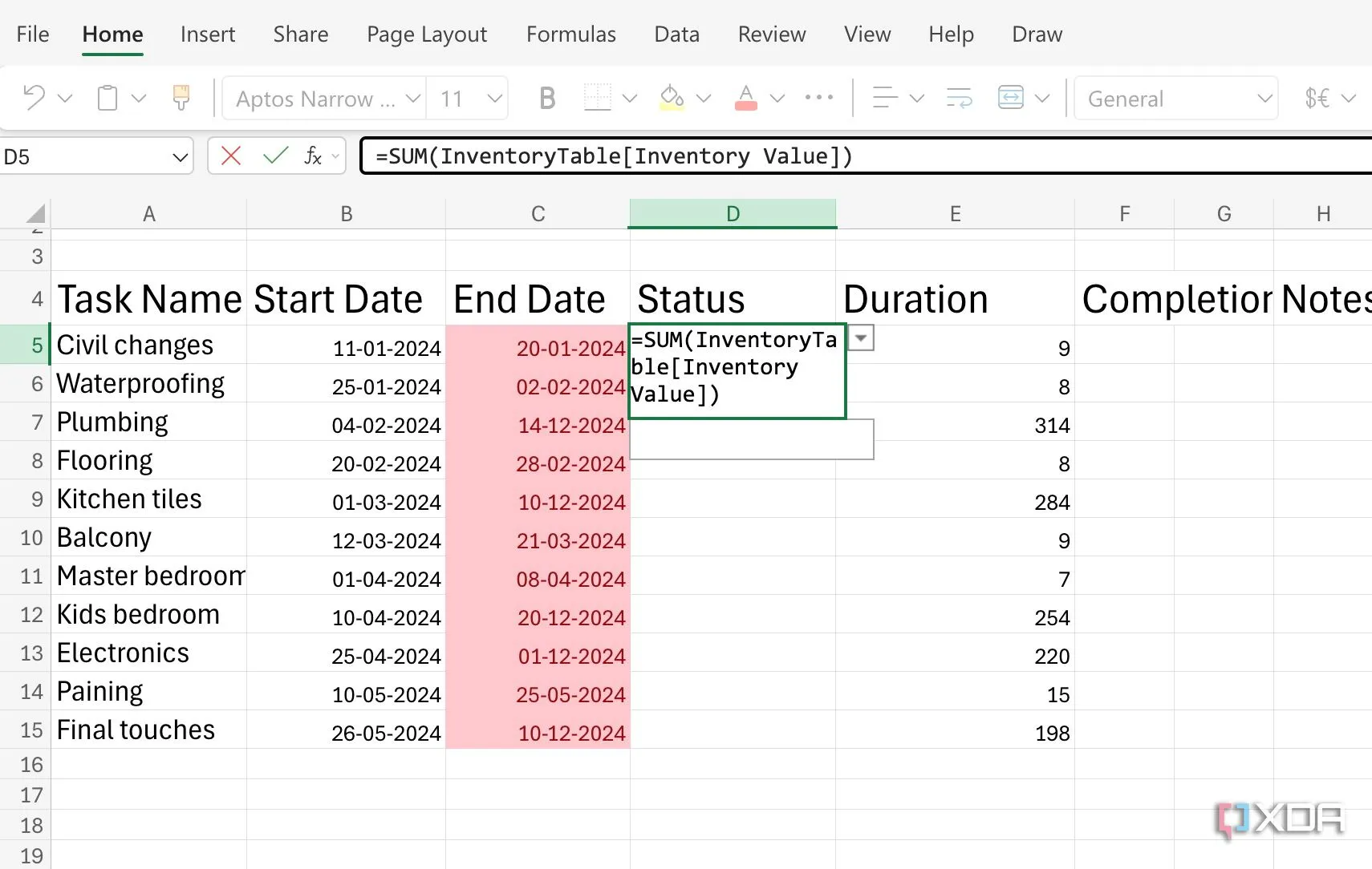 Vùng dữ liệu được đặt tên (Named Range) trong Excel, cải thiện khả năng đọc công thức dashboard