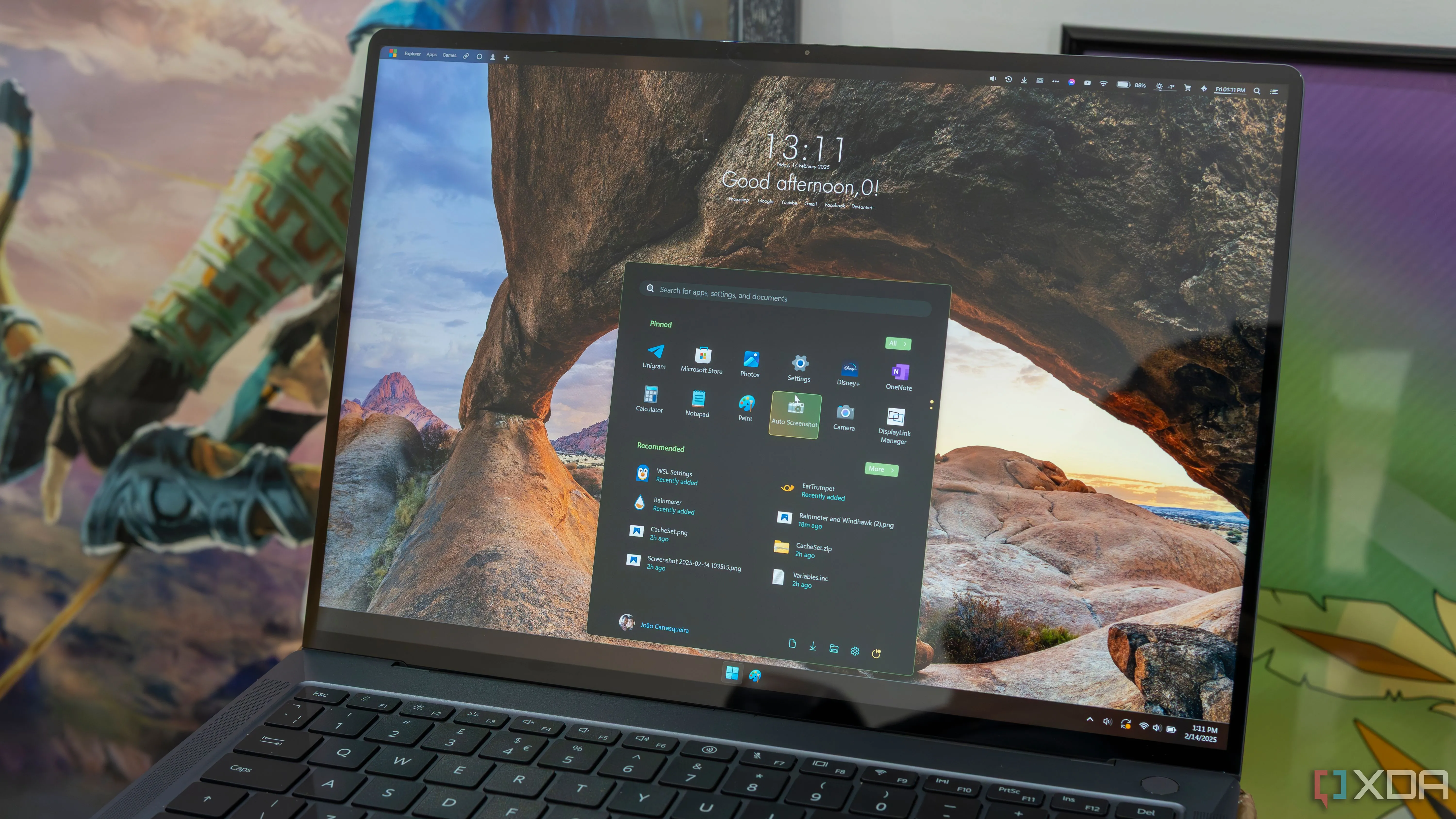 Windows 11 laptop Windhawk and Rainmeter